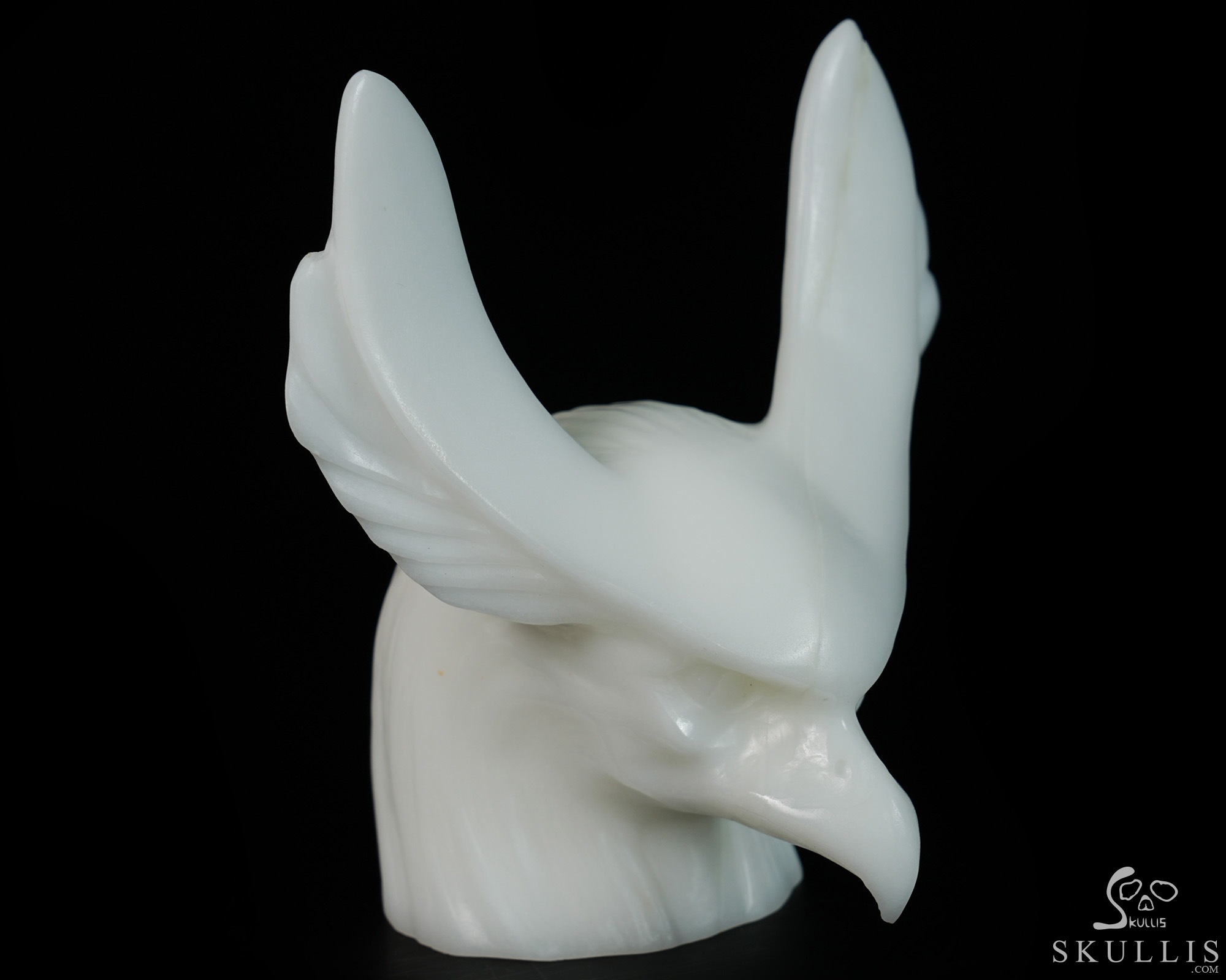5.0" White Jade Hand Carved Crystal Eagle Fine Art Sculpture, Crystal Healing 5.0" White Jade Hand Carved Crystal Eagle Fine Art Sculpture, Crystal Healing