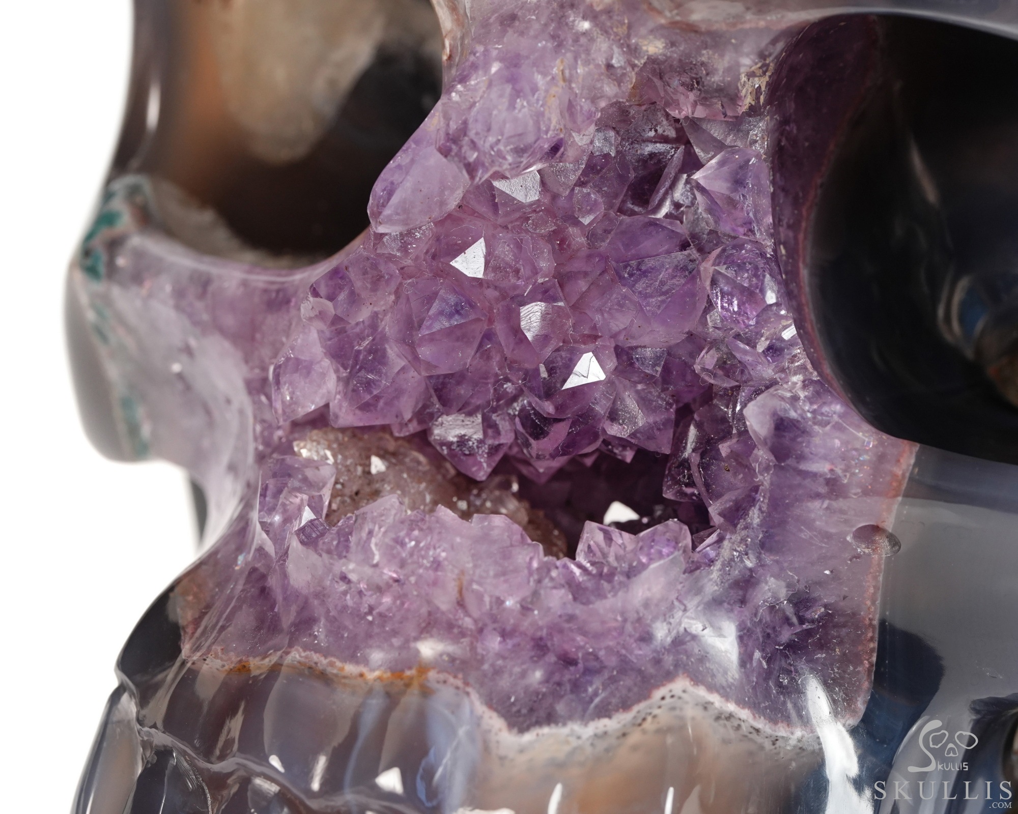 Sept 30, 2026 ACSAD (A Crystal Skull a Day) - Galaxy Transferred - 10.0" Agate Amethyst Geode Hand Carved Crystal Skull Fine Art Sculpture, Crystal Healing Sept 30, 2026 ACSAD (A Crystal Skull a Day) - Galaxy Transferred - 10.0" Agate Amethyst Geode Hand Carved Crystal Skull Fine Art Sculpture, Crystal Healing