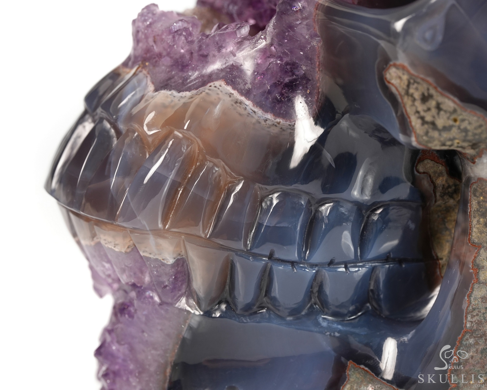 Sept 30, 2026 ACSAD (A Crystal Skull a Day) - Galaxy Transferred - 10.0" Agate Amethyst Geode Hand Carved Crystal Skull Fine Art Sculpture, Crystal Healing Sept 30, 2026 ACSAD (A Crystal Skull a Day) - Galaxy Transferred - 10.0" Agate Amethyst Geode Hand Carved Crystal Skull Fine Art Sculpture, Crystal Healing