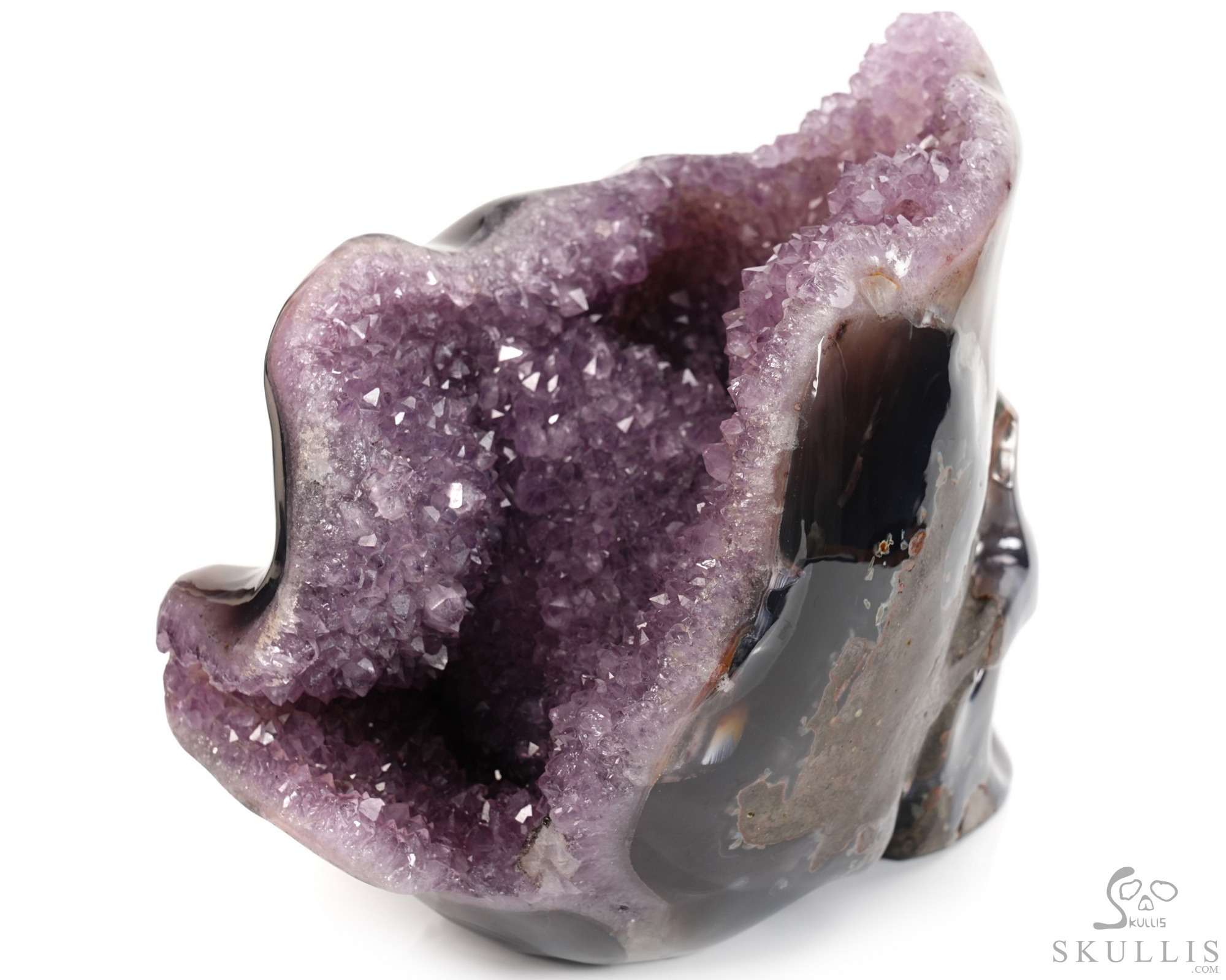 Sept 30, 2026 ACSAD (A Crystal Skull a Day) - Galaxy Transferred - 10.0" Agate Amethyst Geode Hand Carved Crystal Skull Fine Art Sculpture, Crystal Healing Sept 30, 2026 ACSAD (A Crystal Skull a Day) - Galaxy Transferred - 10.0" Agate Amethyst Geode Hand Carved Crystal Skull Fine Art Sculpture, Crystal Healing