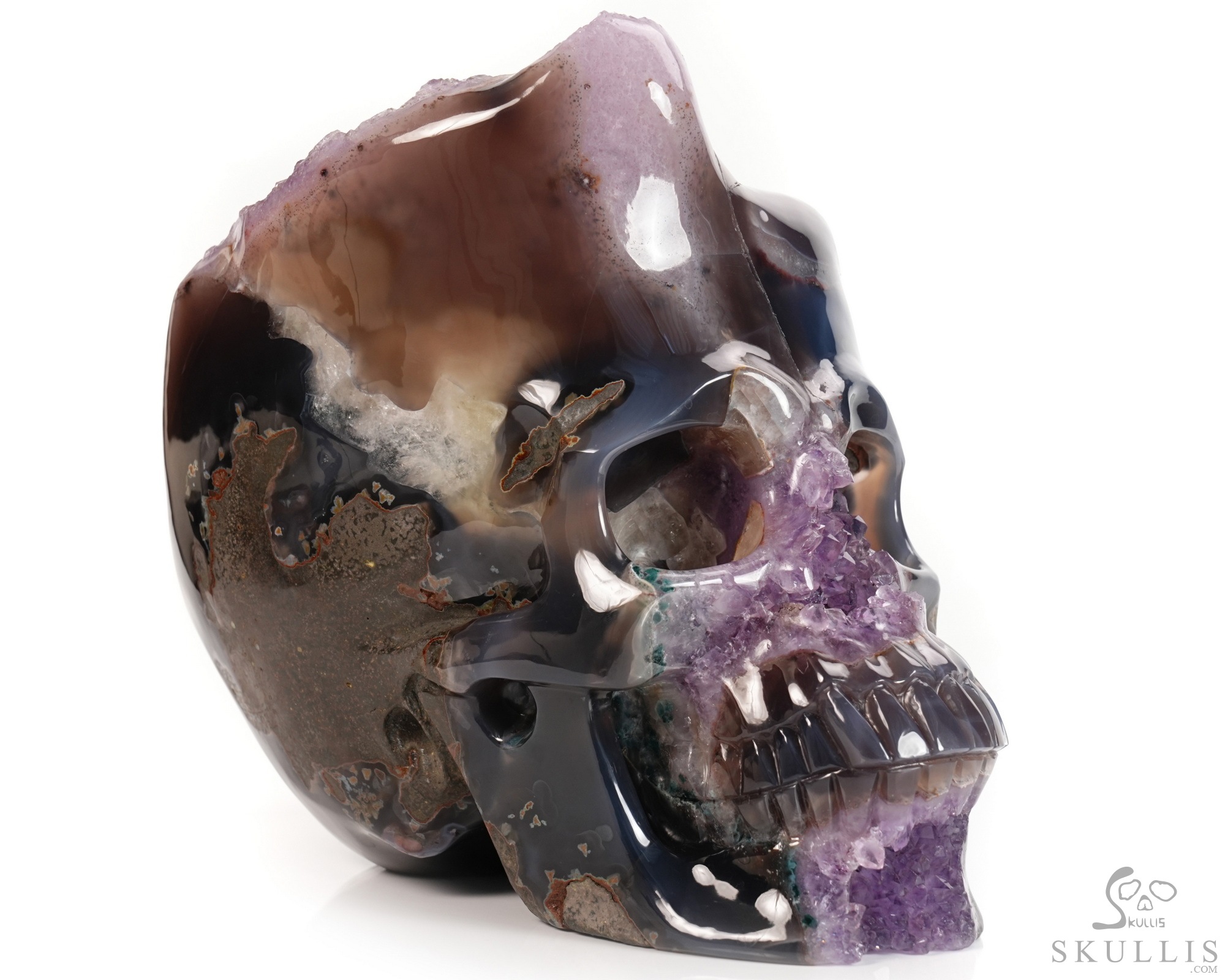 Sept 30, 2026 ACSAD (A Crystal Skull a Day) - Galaxy Transferred - 10.0" Agate Amethyst Geode Hand Carved Crystal Skull Fine Art Sculpture, Crystal Healing Sept 30, 2026 ACSAD (A Crystal Skull a Day) - Galaxy Transferred - 10.0" Agate Amethyst Geode Hand Carved Crystal Skull Fine Art Sculpture, Crystal Healing