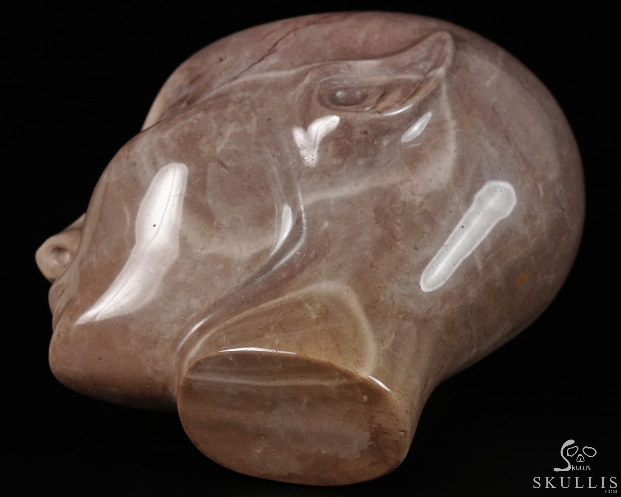 4.0" Unknown Stone Hand Carved Fairy Elf Alien Crystal Skull Companion Sculpture, Crystal Healing 4.0" Unknown Stone Hand Carved Fairy Elf Alien Crystal Skull Companion Sculpture, Crystal Healing
