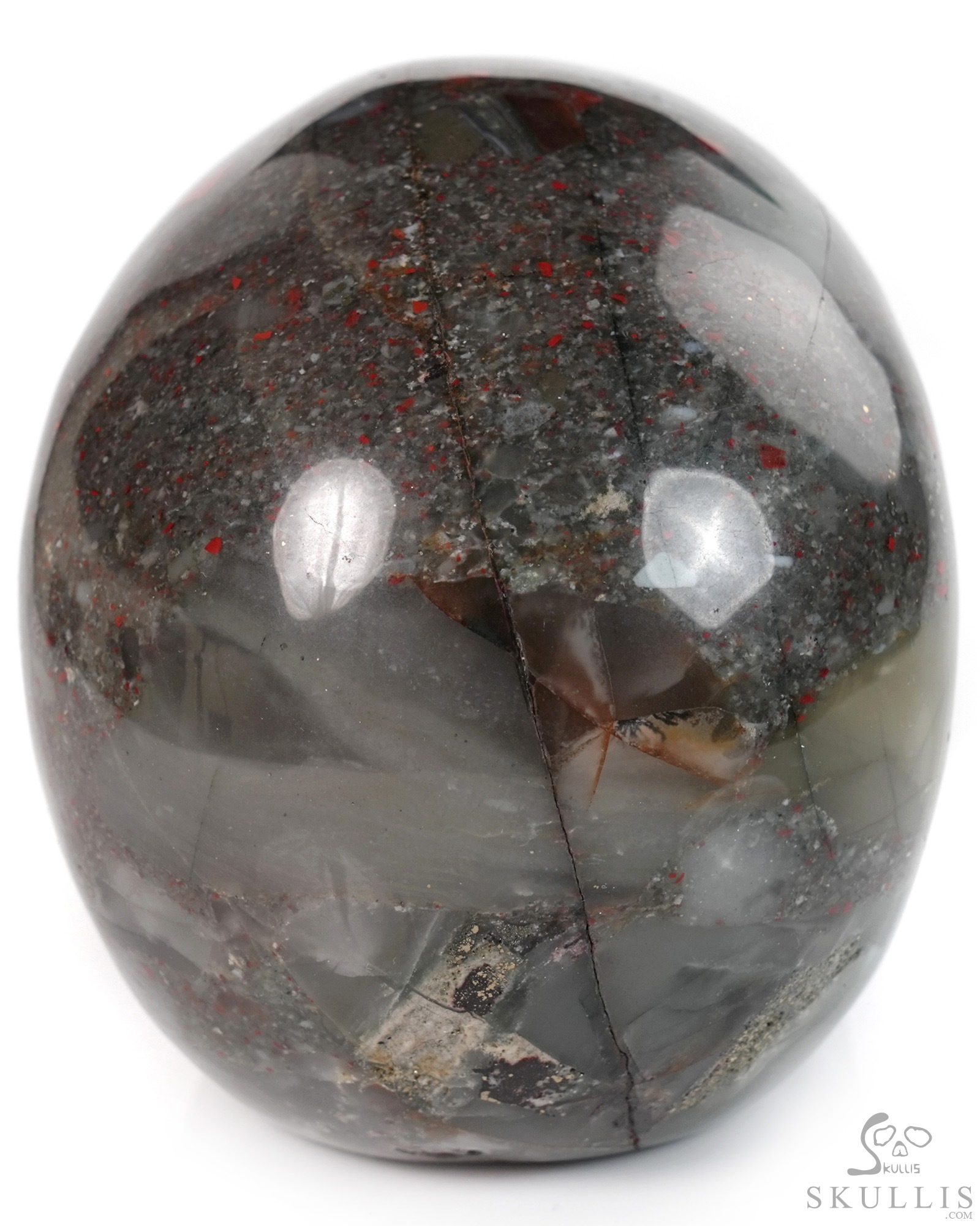 5.0" African Bloodstone Hand Carved Crystal Skull, Realistic, Crystal Healing 5.0" African Bloodstone Hand Carved Crystal Skull, Realistic, Crystal Healing