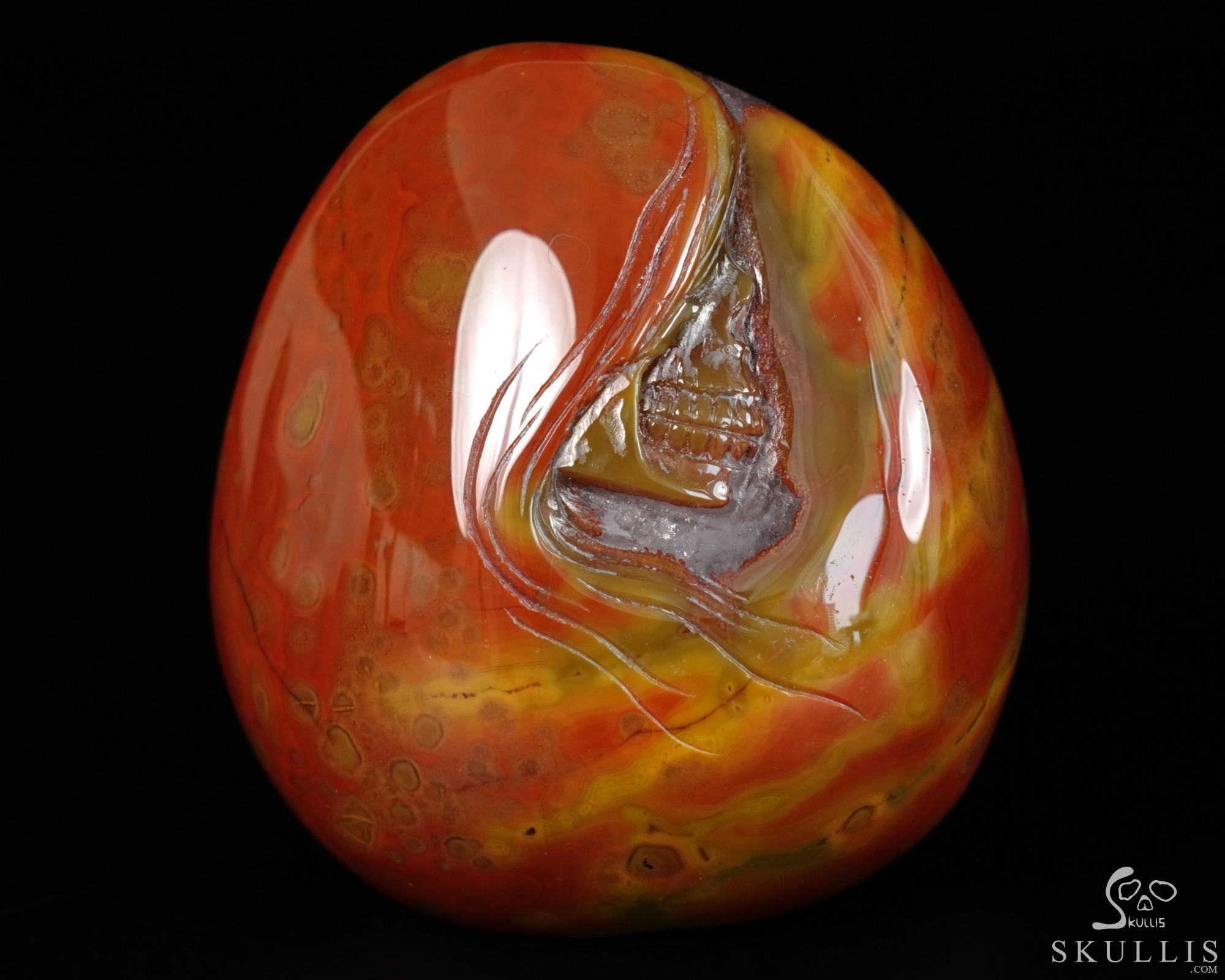 2.6" Empire Red Agate Hand Carved Crystal Skull Fine Art Sculpture, Crystal Healing 2.6" Empire Red Agate Hand Carved Crystal Skull Fine Art Sculpture, Crystal Healing