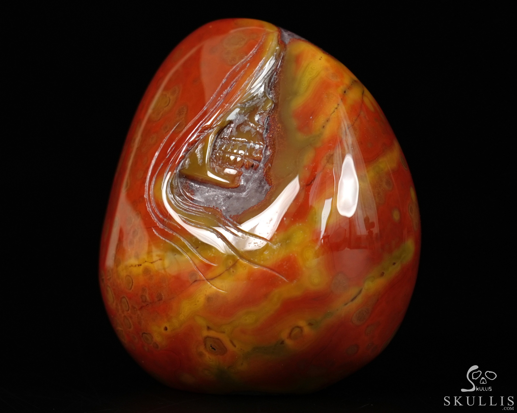 2.6" Empire Red Agate Hand Carved Crystal Skull Fine Art Sculpture, Crystal Healing 2.6" Empire Red Agate Hand Carved Crystal Skull Fine Art Sculpture, Crystal Healing