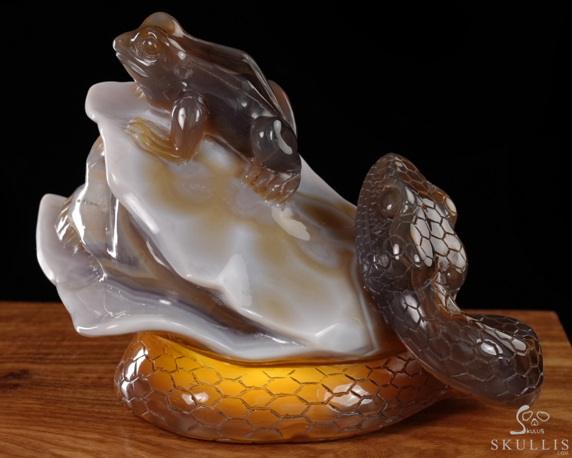 July 3, 2026 ACSAD (A Crystal Skull a Day) - Nature Never Mourns - 5.4" Carved Agate Snake And Toad Crystal Skull Fine Art Sculpture, Crystal Healing July 3, 2026 ACSAD (A Crystal Skull a Day) - Nature Never Mourns - 5.4" Carved Agate Snake And Toad Crystal Skull Fine Art Sculpture, Crystal Healing
