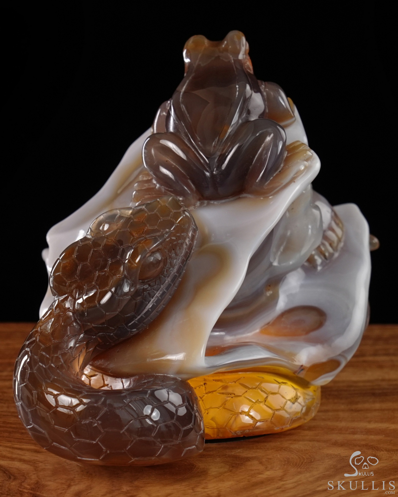 July 3, 2026 ACSAD (A Crystal Skull a Day) - Nature Never Mourns - 5.4" Carved Agate Snake And Toad Crystal Skull Fine Art Sculpture, Crystal Healing July 3, 2026 ACSAD (A Crystal Skull a Day) - Nature Never Mourns - 5.4" Carved Agate Snake And Toad Crystal Skull Fine Art Sculpture, Crystal Healing
