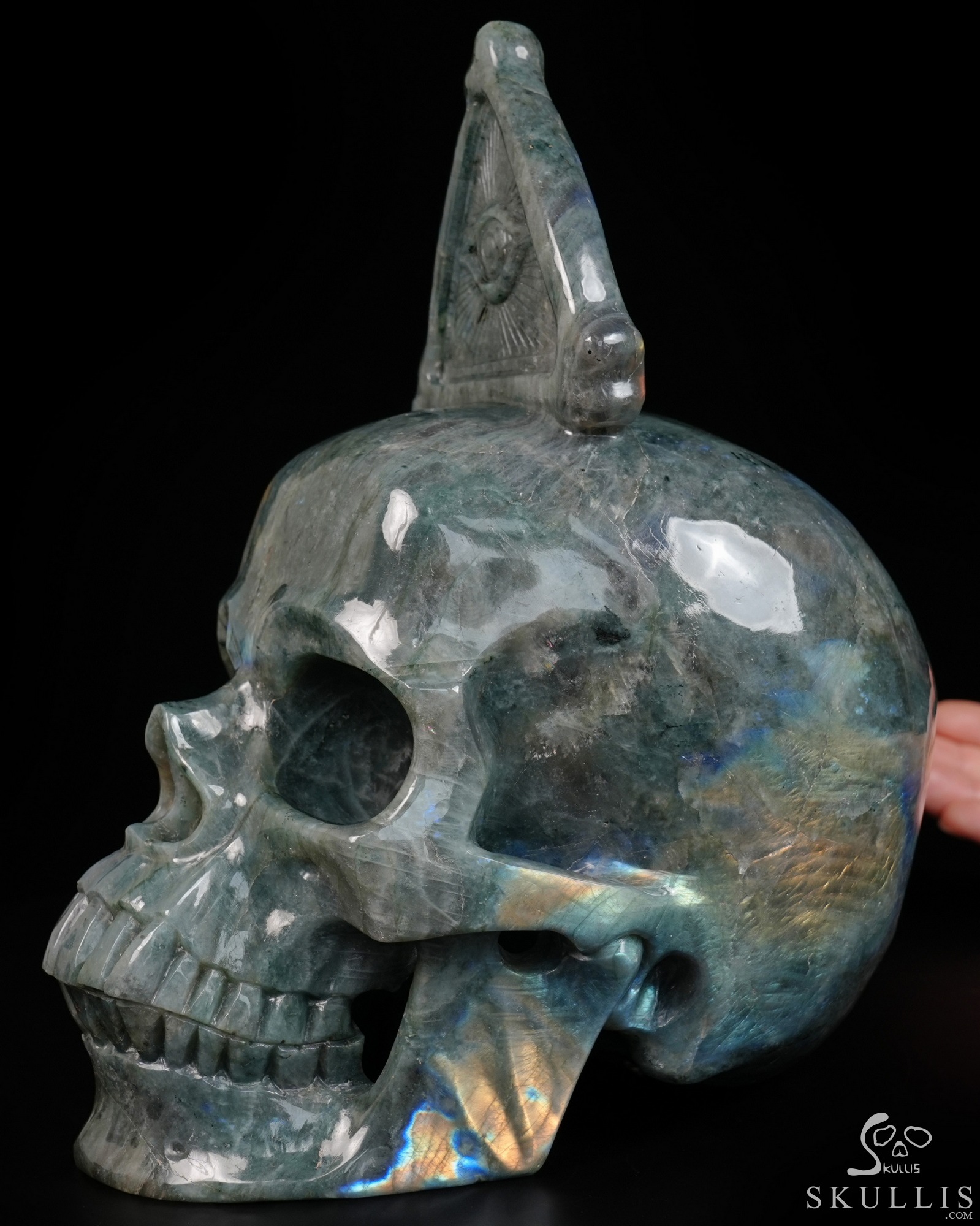 July 7, 2026 ACSAD (A Crystal Skull a Day) - The Sixth Fragment - 9.9" Carved Labradorite Eye of Horus Crystal Skull Fine Art Sculpture, Crystal Healing July 7, 2026 ACSAD (A Crystal Skull a Day) - The Sixth Fragment - 9.9" Carved Labradorite Eye of Horus Crystal Skull Fine Art Sculpture, Crystal Healing
