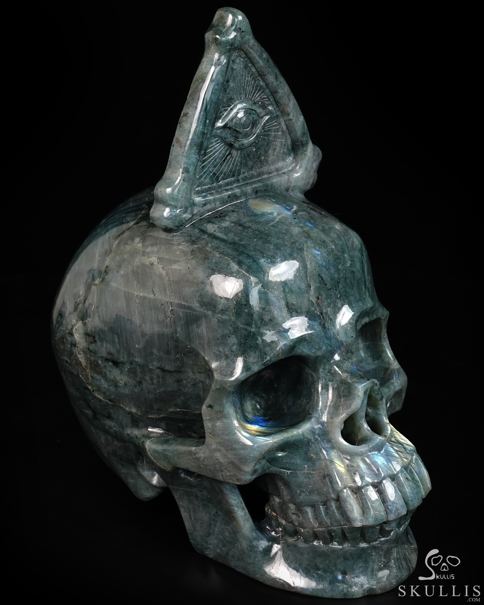 July 7, 2026 ACSAD (A Crystal Skull a Day) - The Sixth Fragment - 9.9" Carved Labradorite Eye of Horus Crystal Skull Fine Art Sculpture, Crystal Healing July 7, 2026 ACSAD (A Crystal Skull a Day) - The Sixth Fragment - 9.9" Carved Labradorite Eye of Horus Crystal Skull Fine Art Sculpture, Crystal Healing