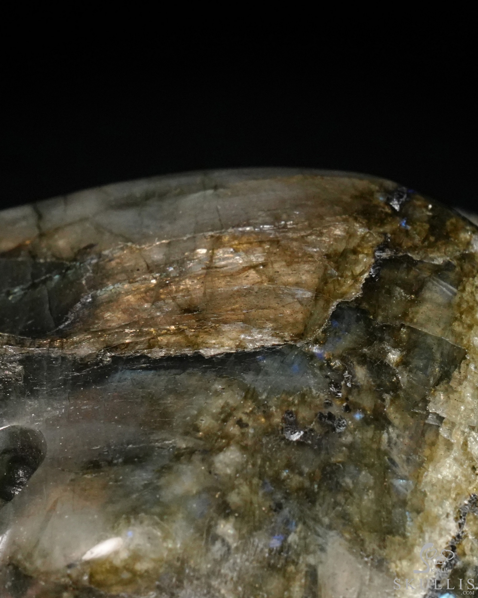 7.4" Flash Labradorite Hand Carved Punk Crystal Skull Sculpture, Crystal Healing 7.4" Flash Labradorite Hand Carved Punk Crystal Skull Sculpture, Crystal Healing