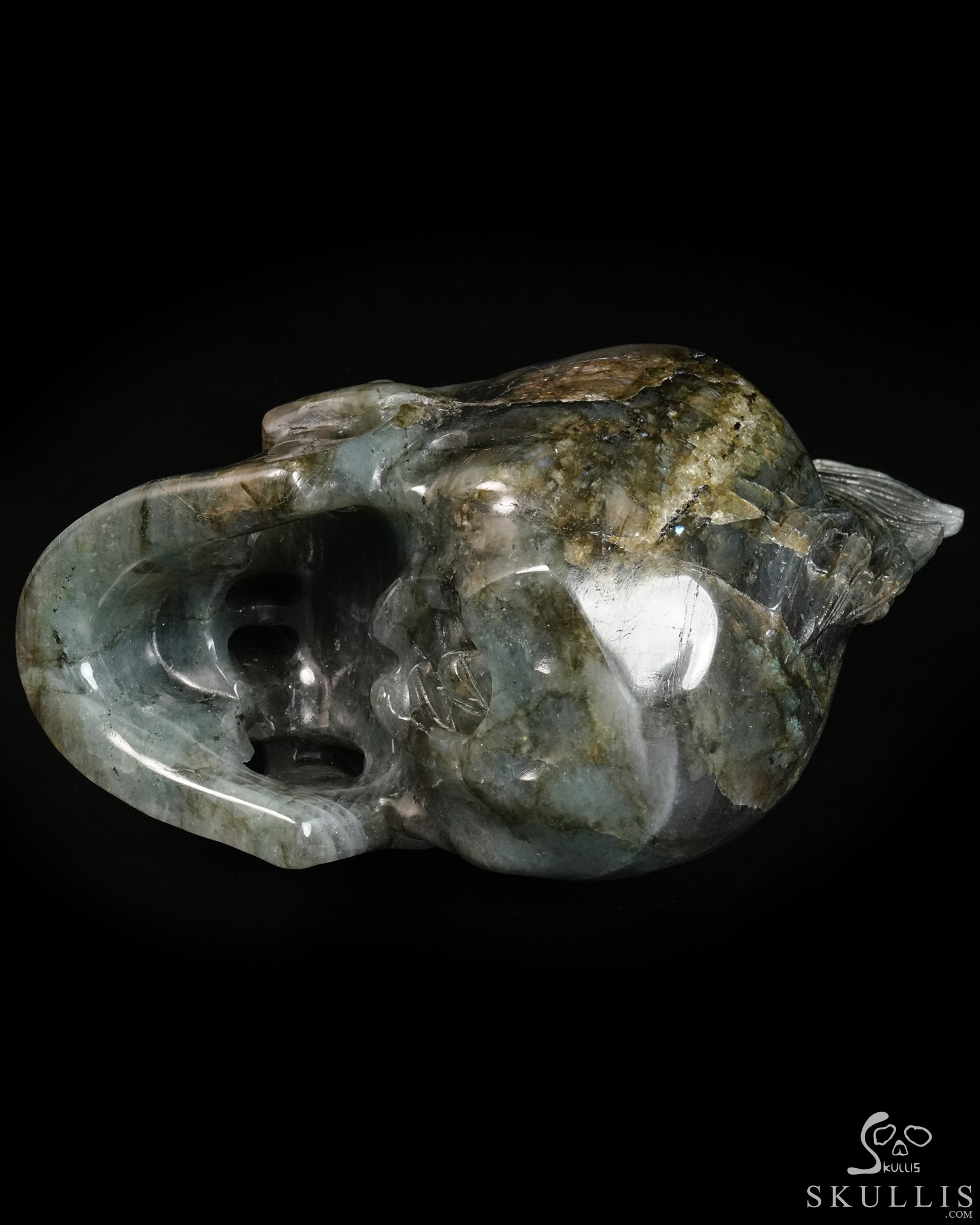 7.4" Flash Labradorite Hand Carved Punk Crystal Skull Sculpture, Crystal Healing 7.4" Flash Labradorite Hand Carved Punk Crystal Skull Sculpture, Crystal Healing