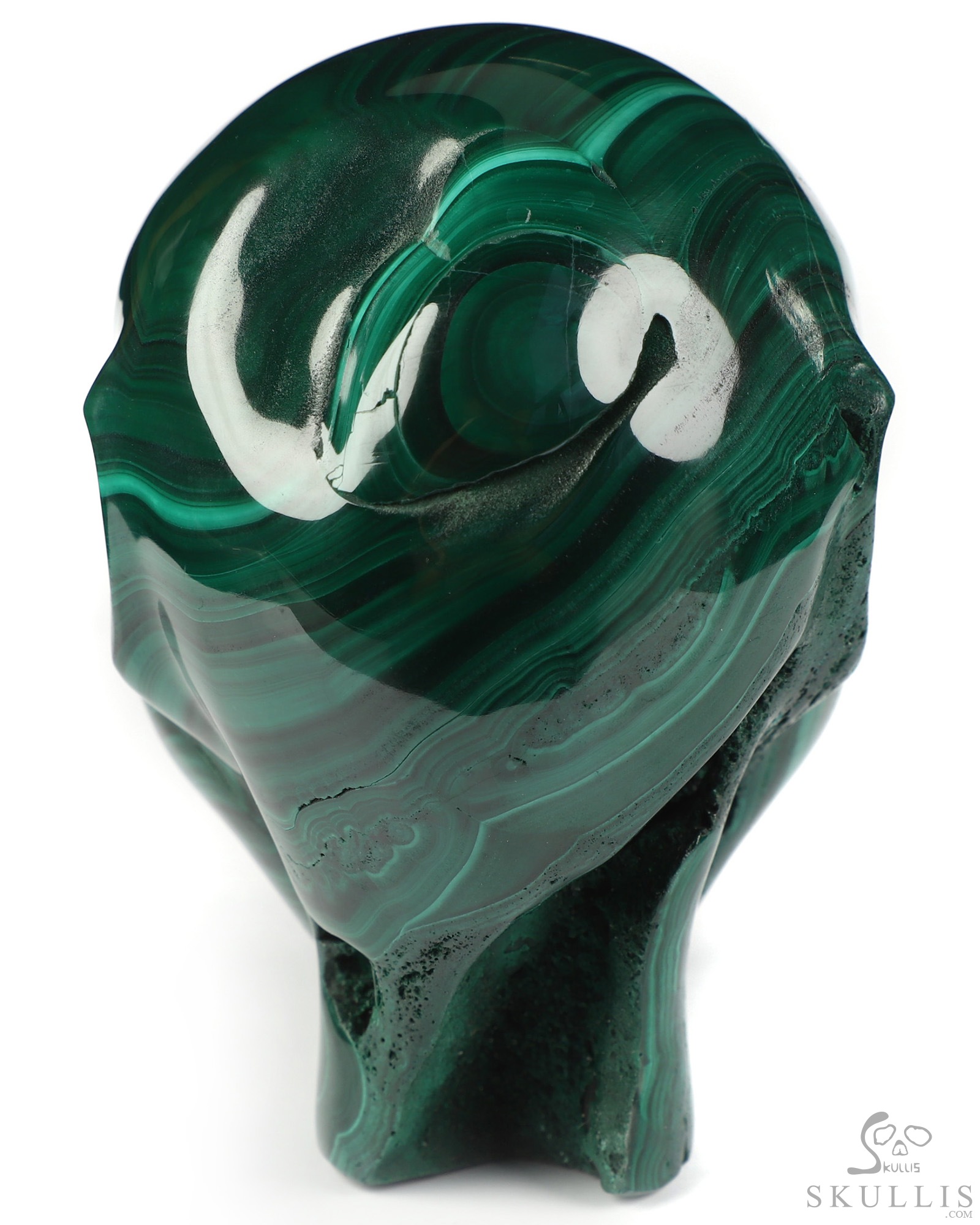 3.9" Malachite Hand Carved Fairy Elf Alien Crystal Skull Companion Sculpture, Crystal Healing 3.9" Malachite Hand Carved Fairy Elf Alien Crystal Skull Companion Sculpture, Crystal Healing