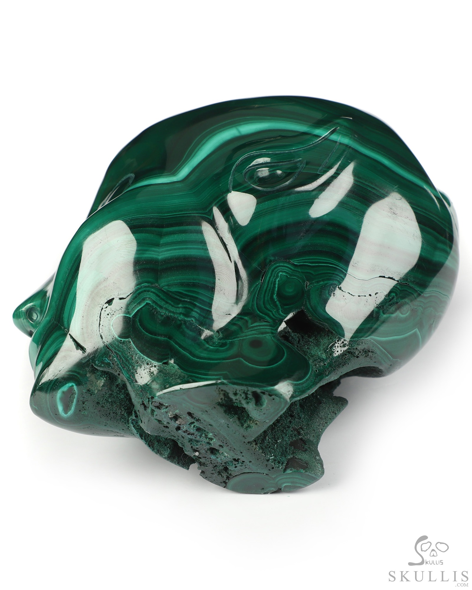 3.9" Malachite Hand Carved Fairy Elf Alien Crystal Skull Companion Sculpture, Crystal Healing 3.9" Malachite Hand Carved Fairy Elf Alien Crystal Skull Companion Sculpture, Crystal Healing
