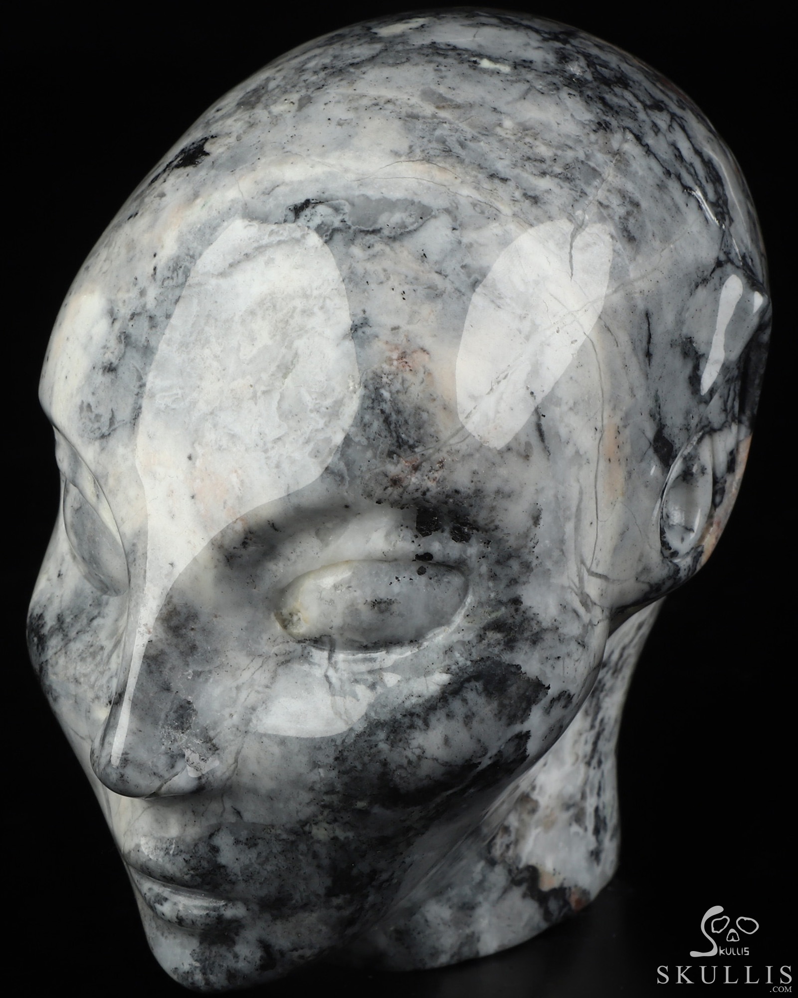 3.9" Unknown Stone Hand Carved Fairy Elf Alien Crystal Skull Companion Sculpture, Crystal Healing 3.9" Unknown Stone Hand Carved Fairy Elf Alien Crystal Skull Companion Sculpture, Crystal Healing