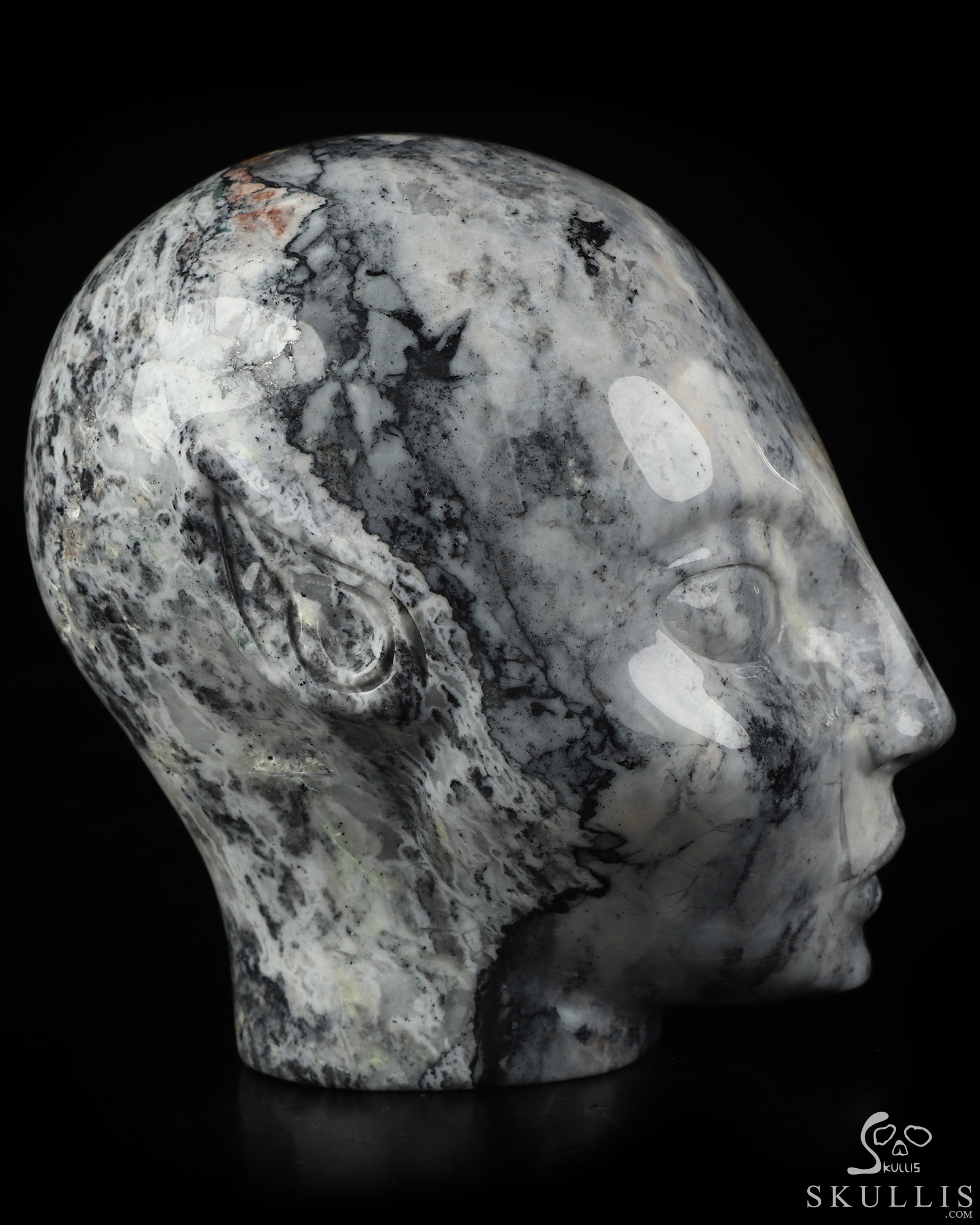 3.9" Unknown Stone Hand Carved Fairy Elf Alien Crystal Skull Companion Sculpture, Crystal Healing 3.9" Unknown Stone Hand Carved Fairy Elf Alien Crystal Skull Companion Sculpture, Crystal Healing