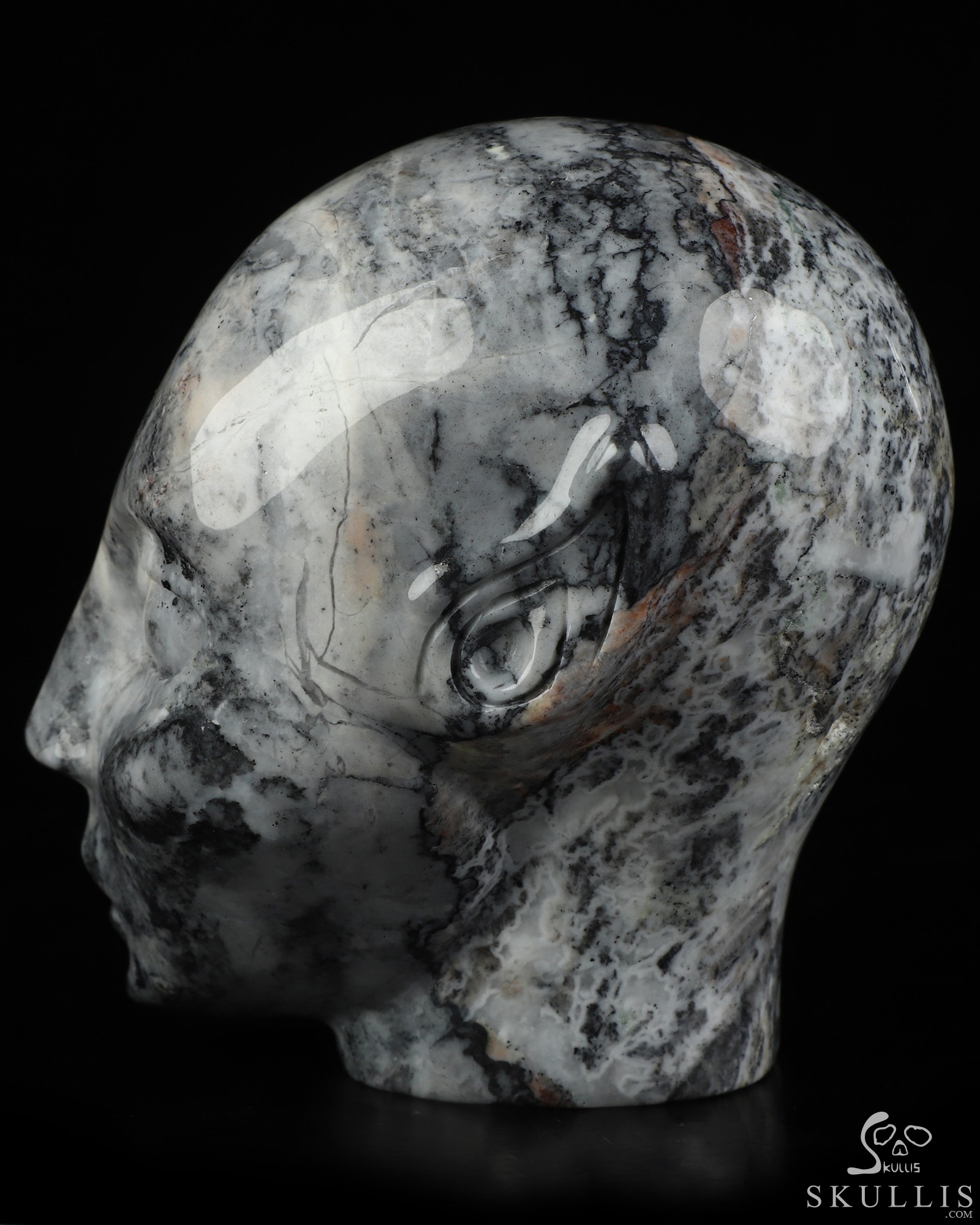 3.9" Unknown Stone Hand Carved Fairy Elf Alien Crystal Skull Companion Sculpture, Crystal Healing 3.9" Unknown Stone Hand Carved Fairy Elf Alien Crystal Skull Companion Sculpture, Crystal Healing