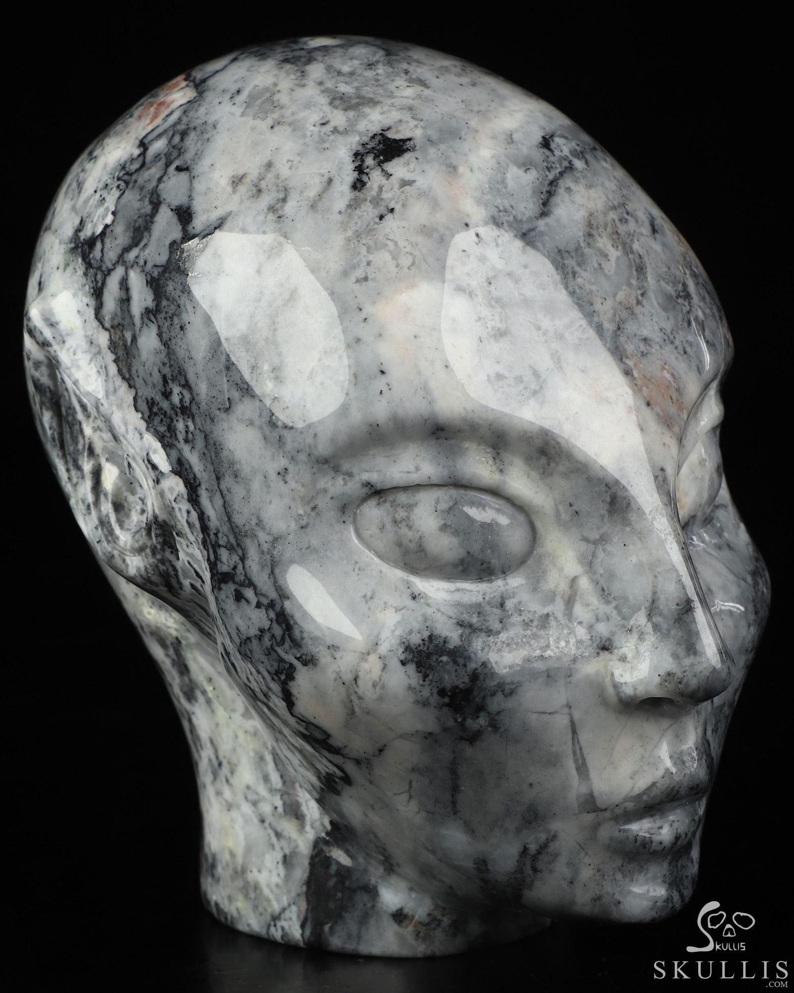 3.9" Unknown Stone Hand Carved Fairy Elf Alien Crystal Skull Companion Sculpture, Crystal Healing 3.9" Unknown Stone Hand Carved Fairy Elf Alien Crystal Skull Companion Sculpture, Crystal Healing