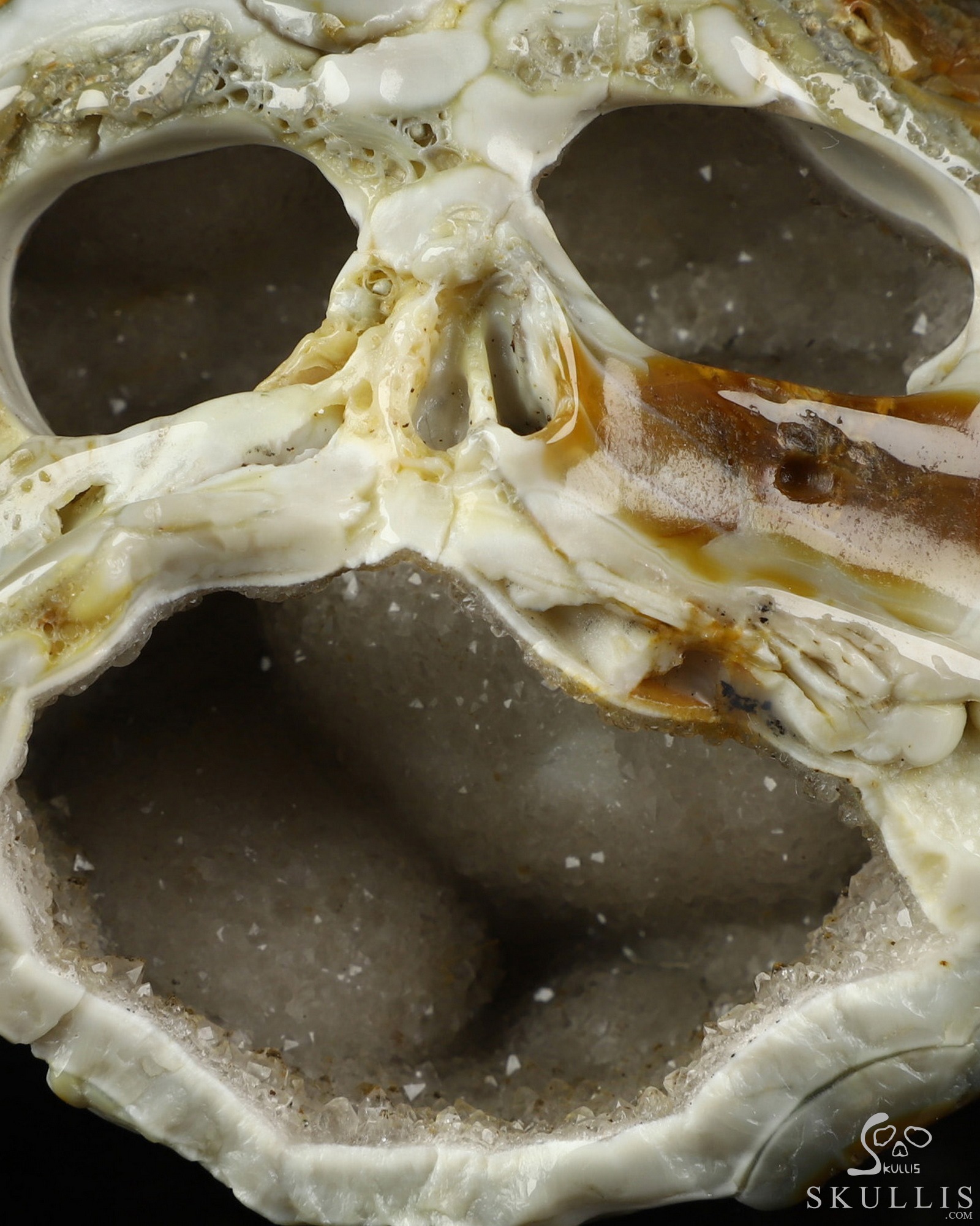 3.3" Agate Geode Hand Carved Crystal Skull Fine Art Sculpture, Crystal Healing 3.3" Agate Geode Hand Carved Crystal Skull Fine Art Sculpture, Crystal Healing