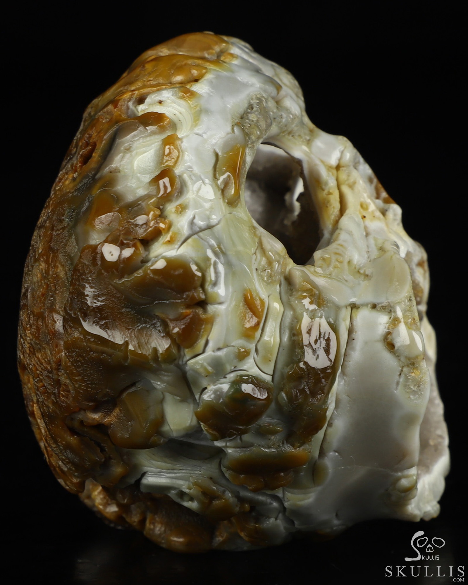 3.3" Agate Geode Hand Carved Crystal Skull Fine Art Sculpture, Crystal Healing 3.3" Agate Geode Hand Carved Crystal Skull Fine Art Sculpture, Crystal Healing