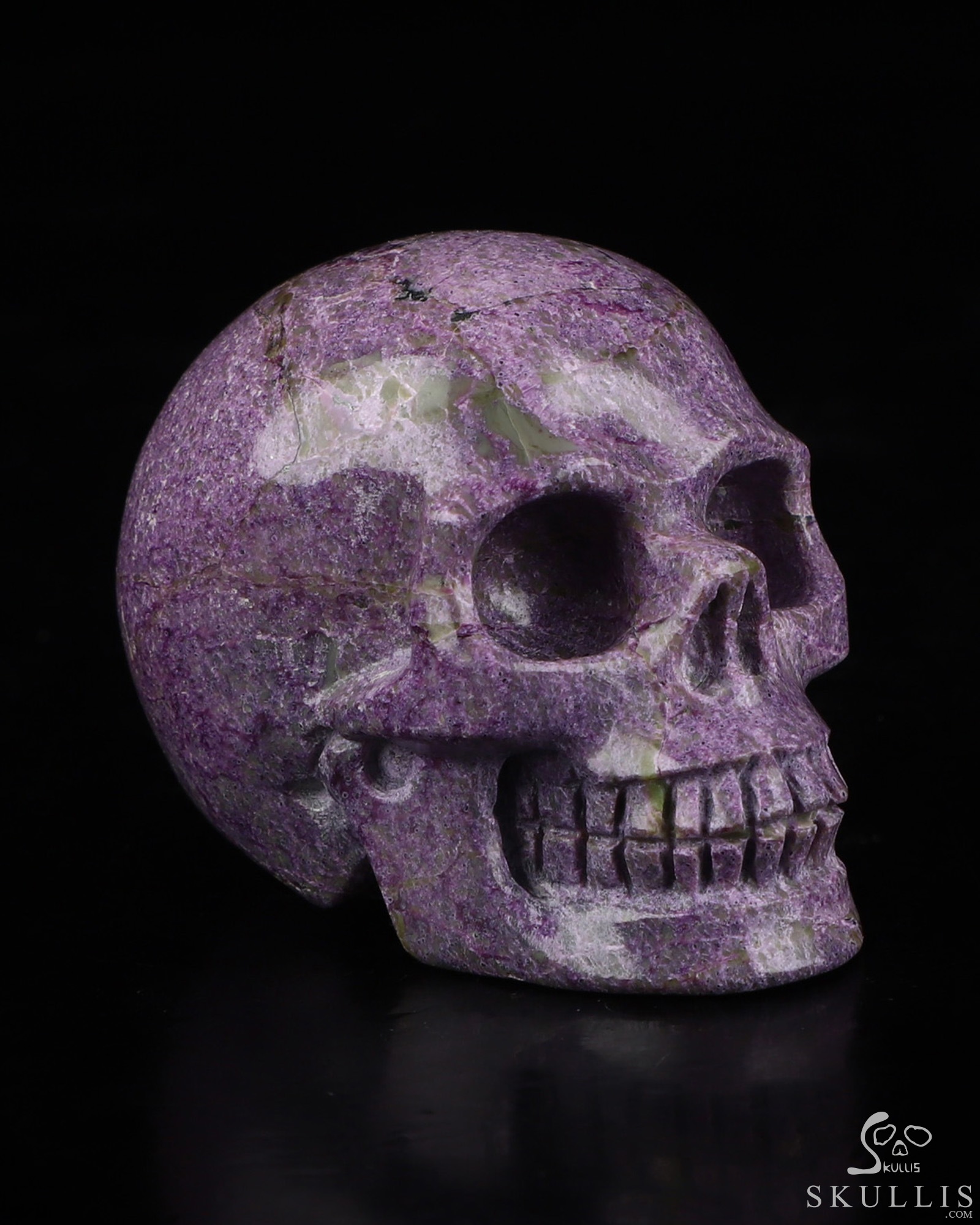 2.0" Stichtite and Serpentine Hand Carved Crystal Skull, Realistic, Crystal Healing 2.0" Stichtite and Serpentine Hand Carved Crystal Skull, Realistic, Crystal Healing