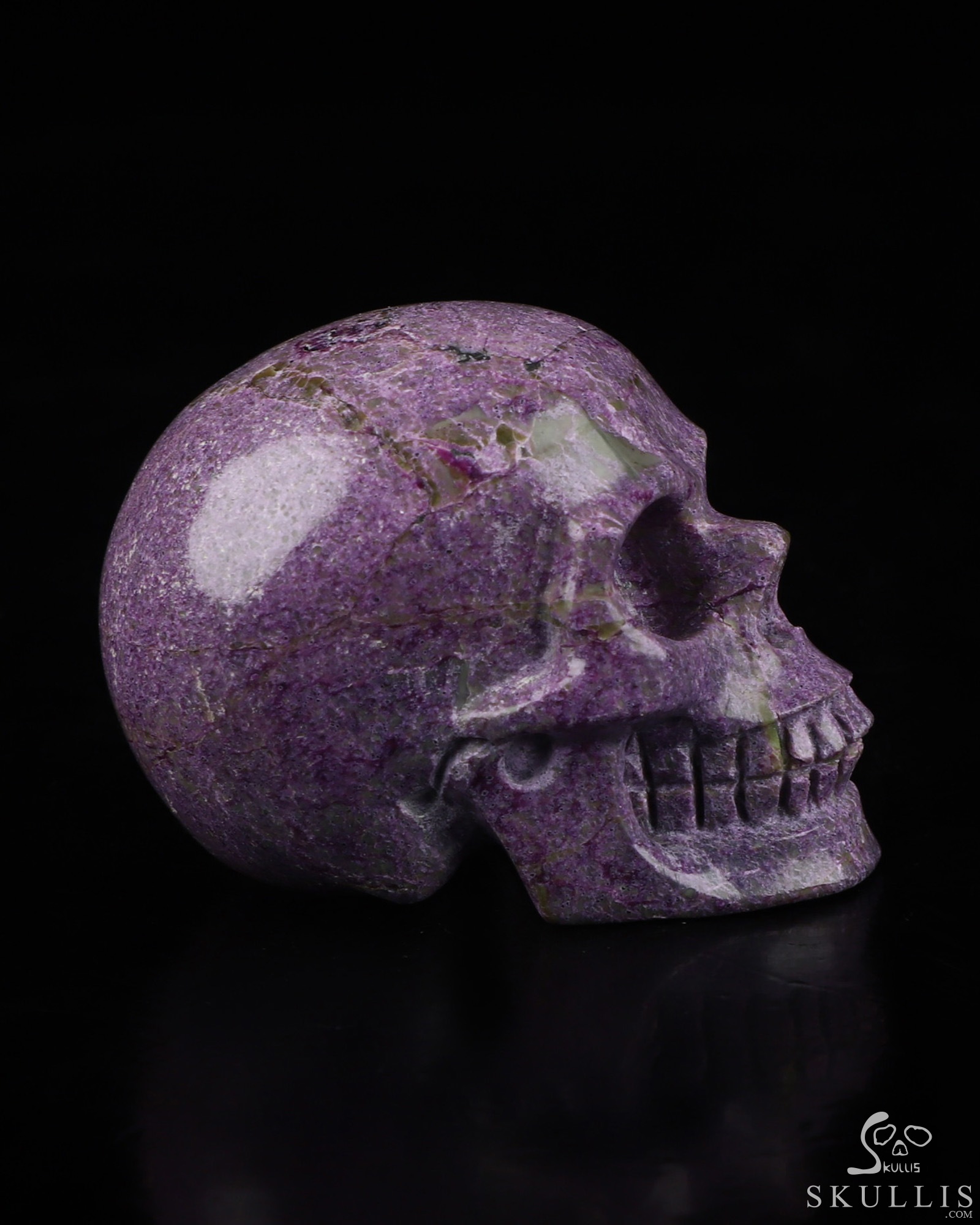 2.0" Stichtite and Serpentine Hand Carved Crystal Skull, Realistic, Crystal Healing 2.0" Stichtite and Serpentine Hand Carved Crystal Skull, Realistic, Crystal Healing