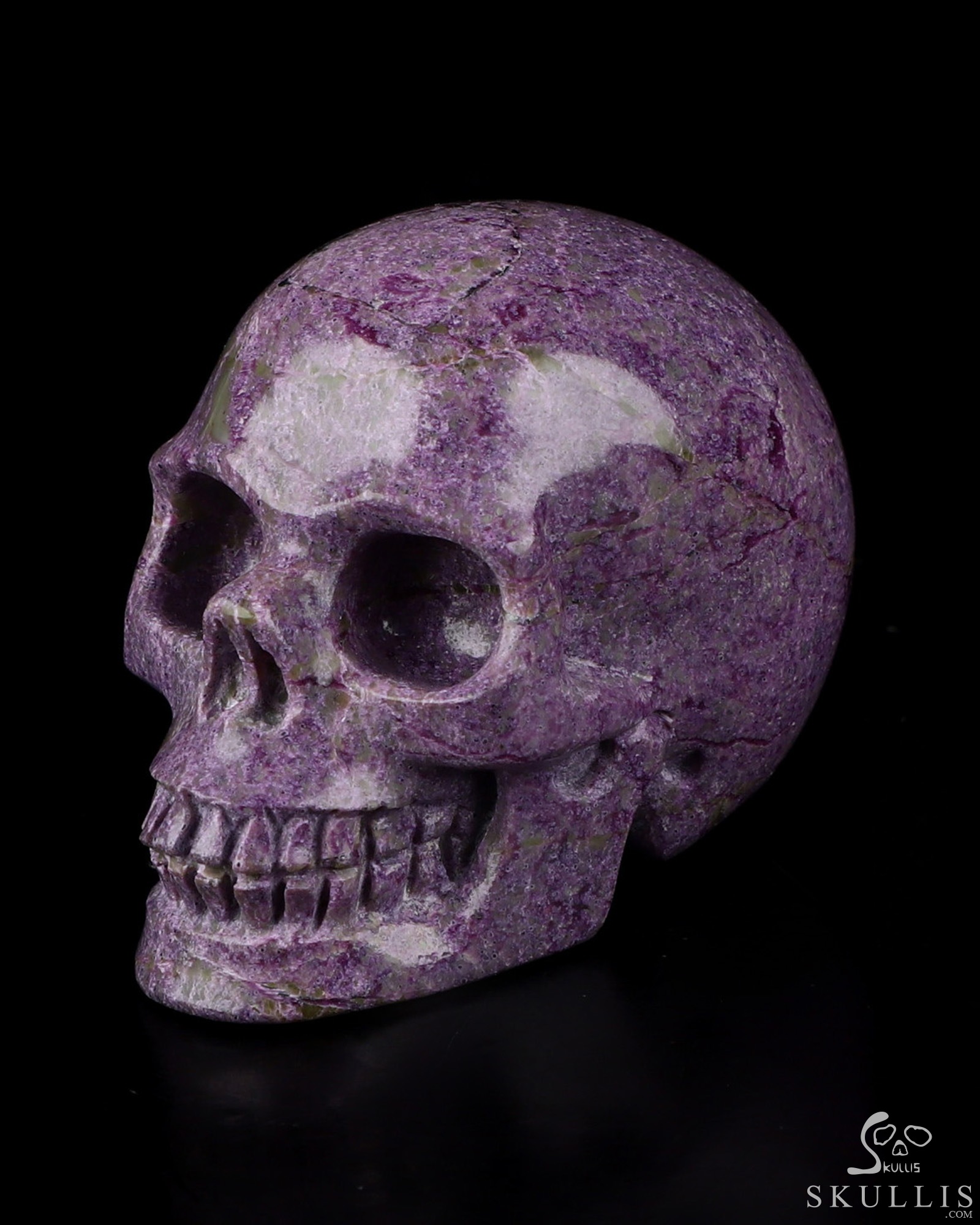 2.0" Stichtite and Serpentine Hand Carved Crystal Skull, Realistic, Crystal Healing 2.0" Stichtite and Serpentine Hand Carved Crystal Skull, Realistic, Crystal Healing