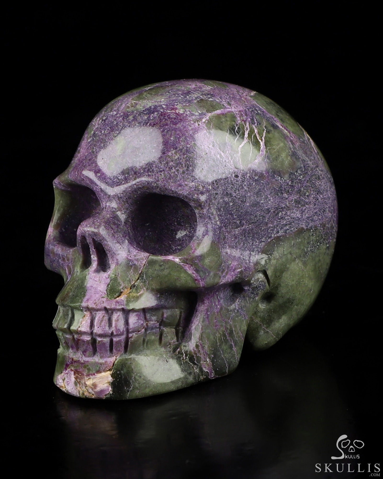 2.0" Stichtite and Serpentine Hand Carved Crystal Skull, Realistic, Crystal Healing 2.0" Stichtite and Serpentine Hand Carved Crystal Skull, Realistic, Crystal Healing