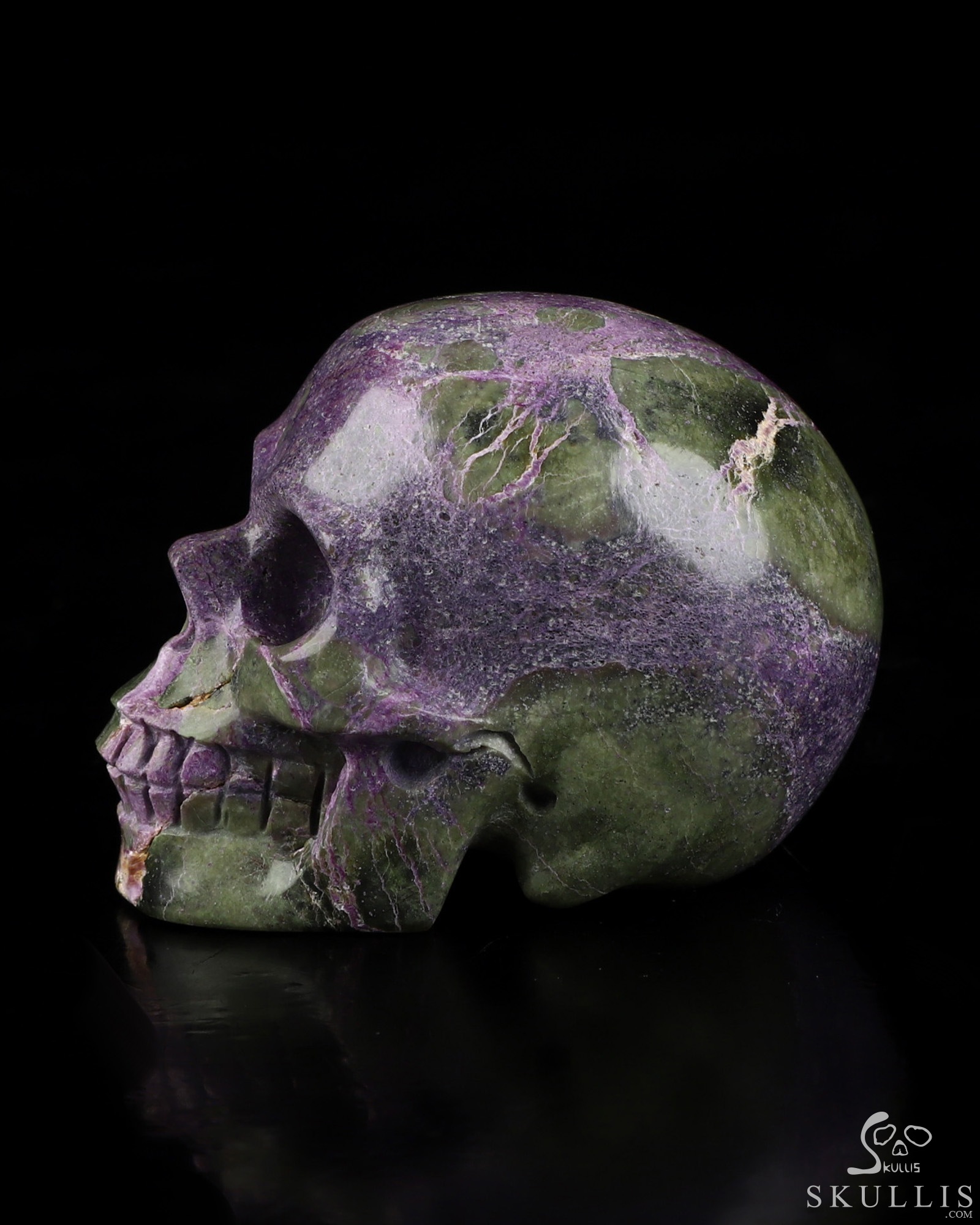 2.0" Stichtite and Serpentine Hand Carved Crystal Skull, Realistic, Crystal Healing 2.0" Stichtite and Serpentine Hand Carved Crystal Skull, Realistic, Crystal Healing