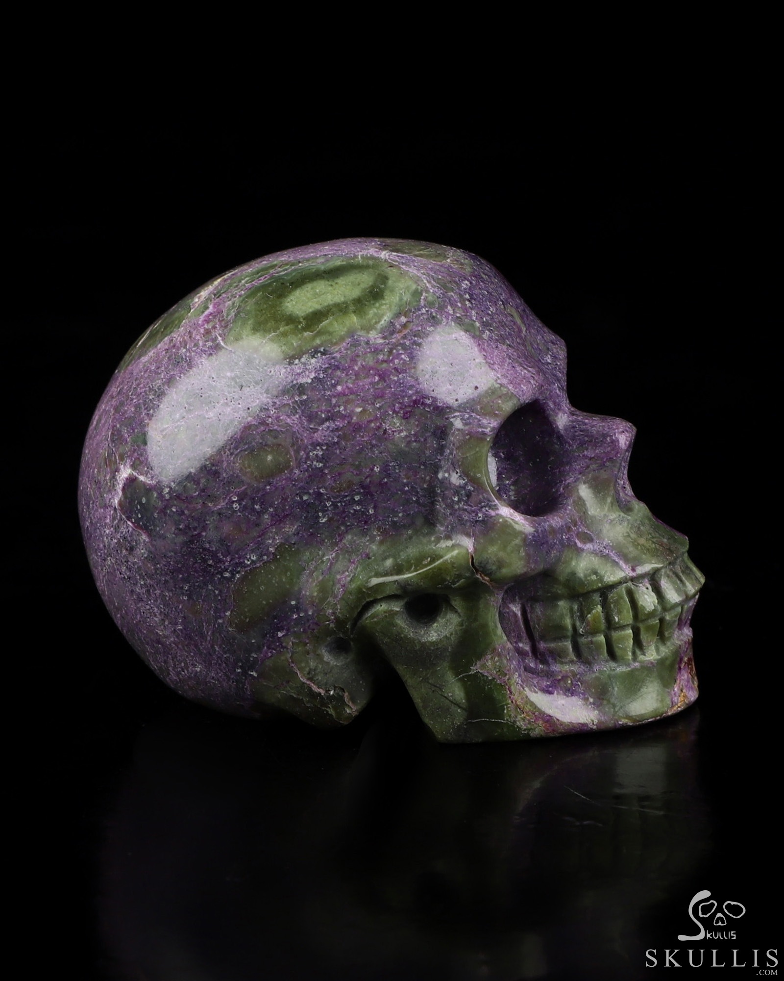 2.0" Stichtite and Serpentine Hand Carved Crystal Skull, Realistic, Crystal Healing 2.0" Stichtite and Serpentine Hand Carved Crystal Skull, Realistic, Crystal Healing