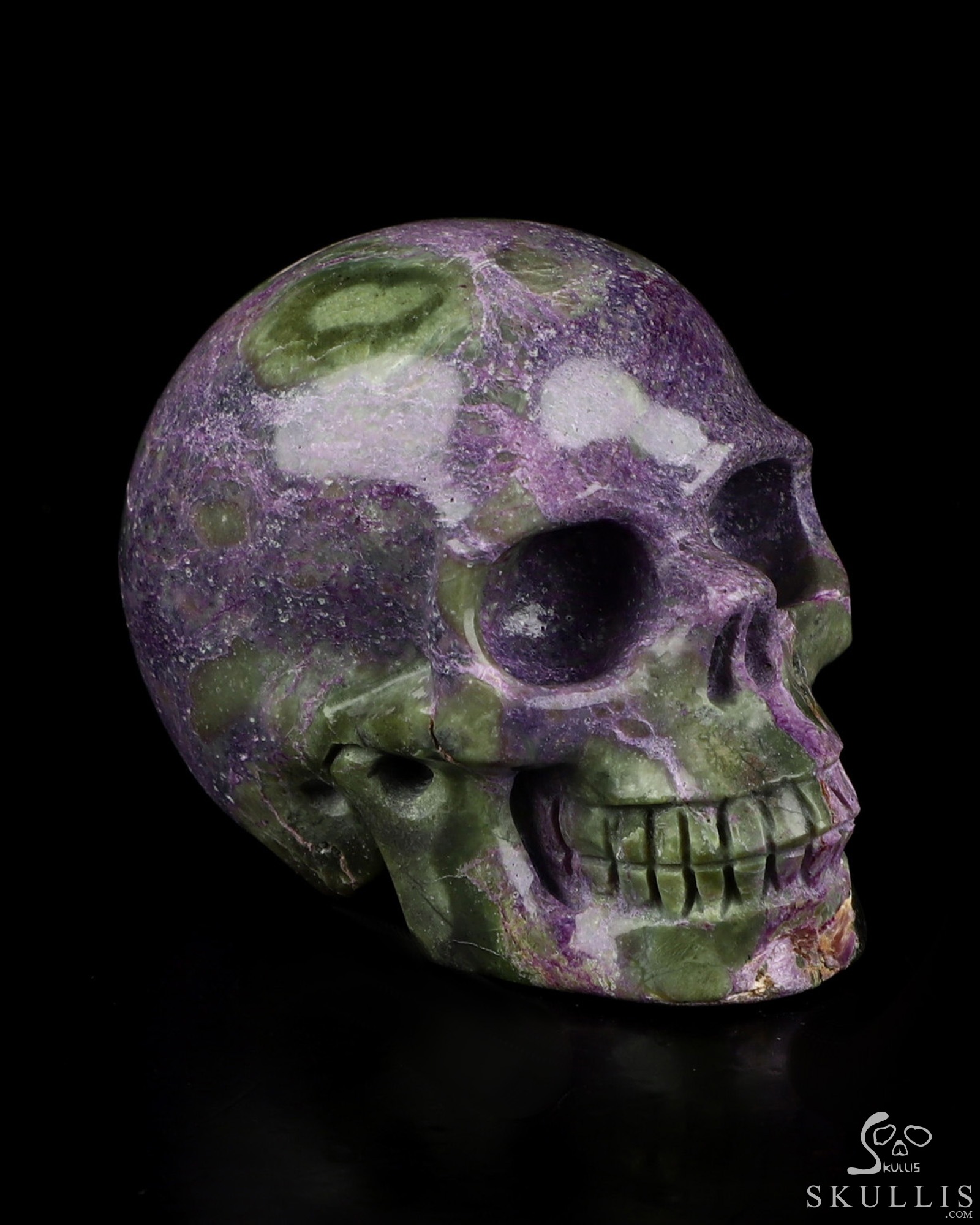 2.0" Stichtite and Serpentine Hand Carved Crystal Skull, Realistic, Crystal Healing 2.0" Stichtite and Serpentine Hand Carved Crystal Skull, Realistic, Crystal Healing