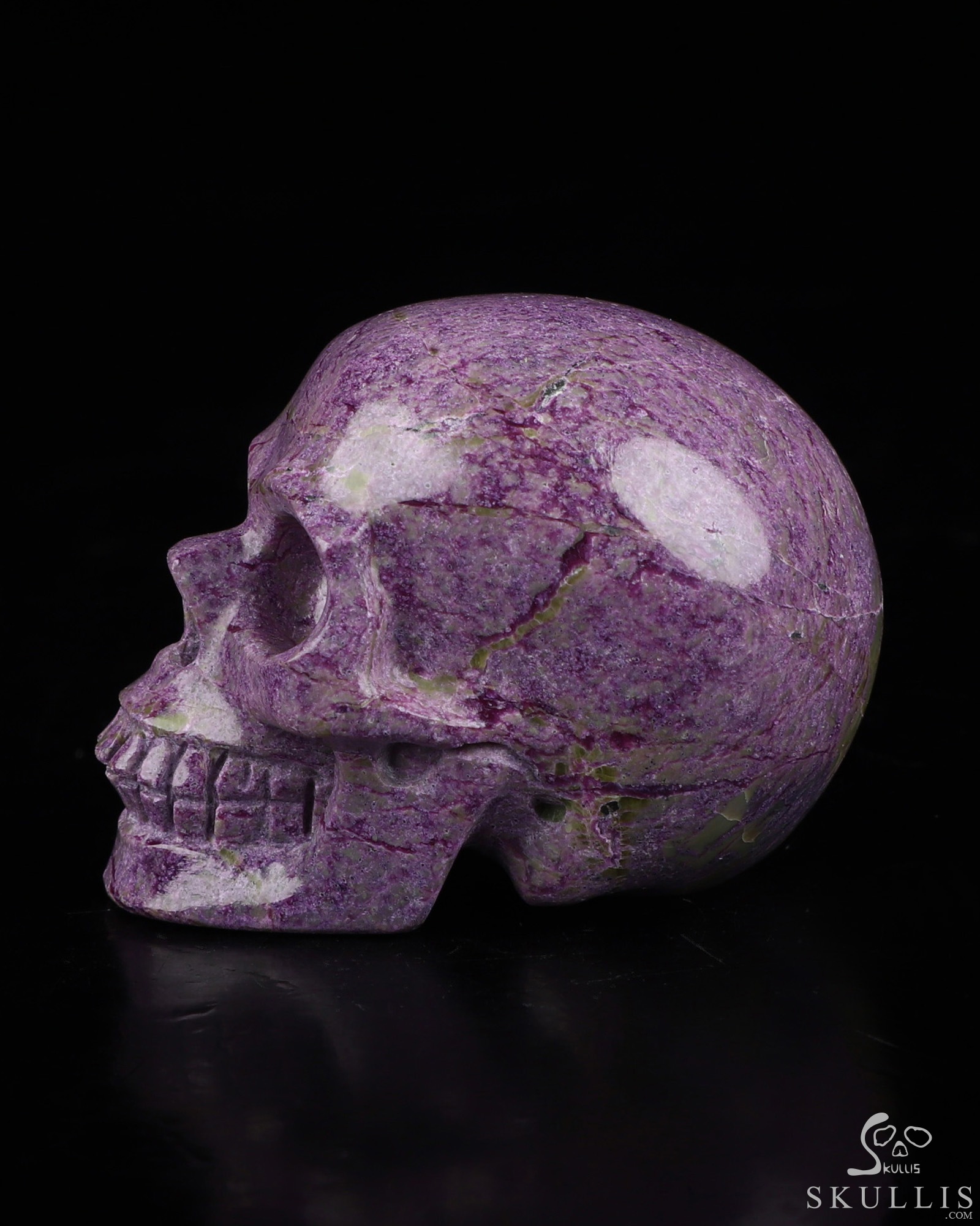 2.0" Stichtite and Serpentine Hand Carved Crystal Skull, Realistic, Crystal Healing 2.0" Stichtite and Serpentine Hand Carved Crystal Skull, Realistic, Crystal Healing