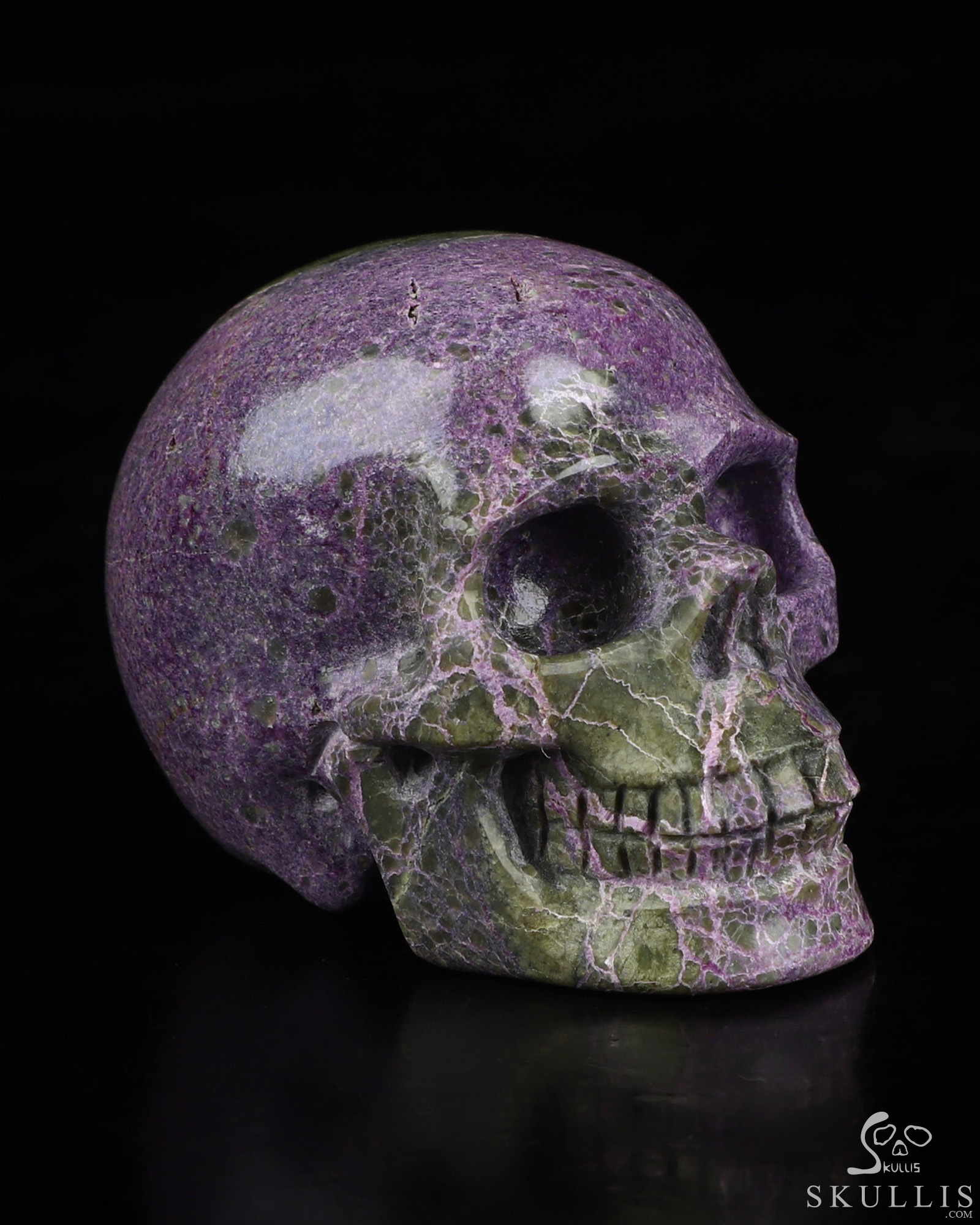 2.0" Stichtite and Serpentine Hand Carved Crystal Skull, Realistic, Crystal Healing 2.0" Stichtite and Serpentine Hand Carved Crystal Skull, Realistic, Crystal Healing