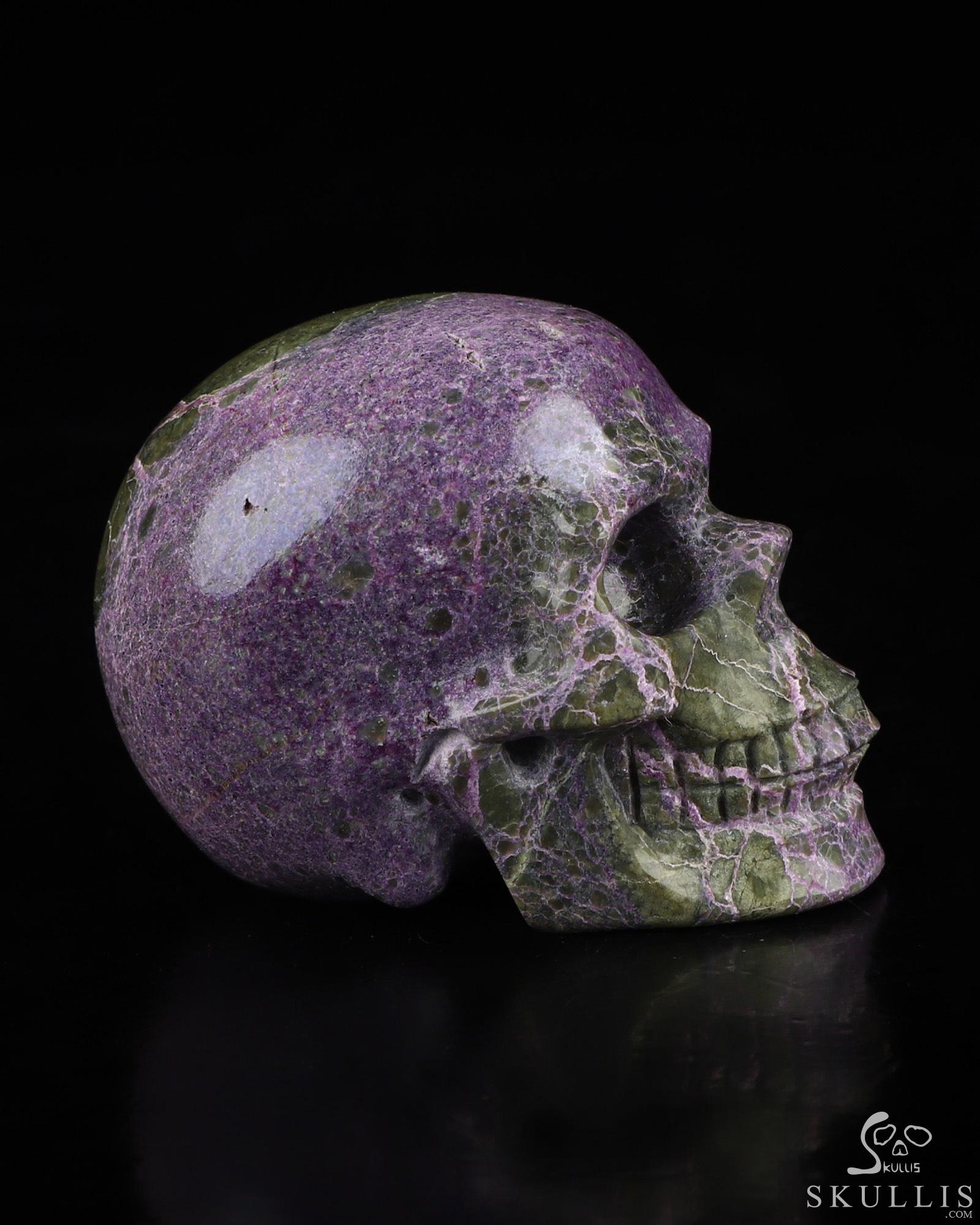 2.0" Stichtite and Serpentine Hand Carved Crystal Skull, Realistic, Crystal Healing 2.0" Stichtite and Serpentine Hand Carved Crystal Skull, Realistic, Crystal Healing
