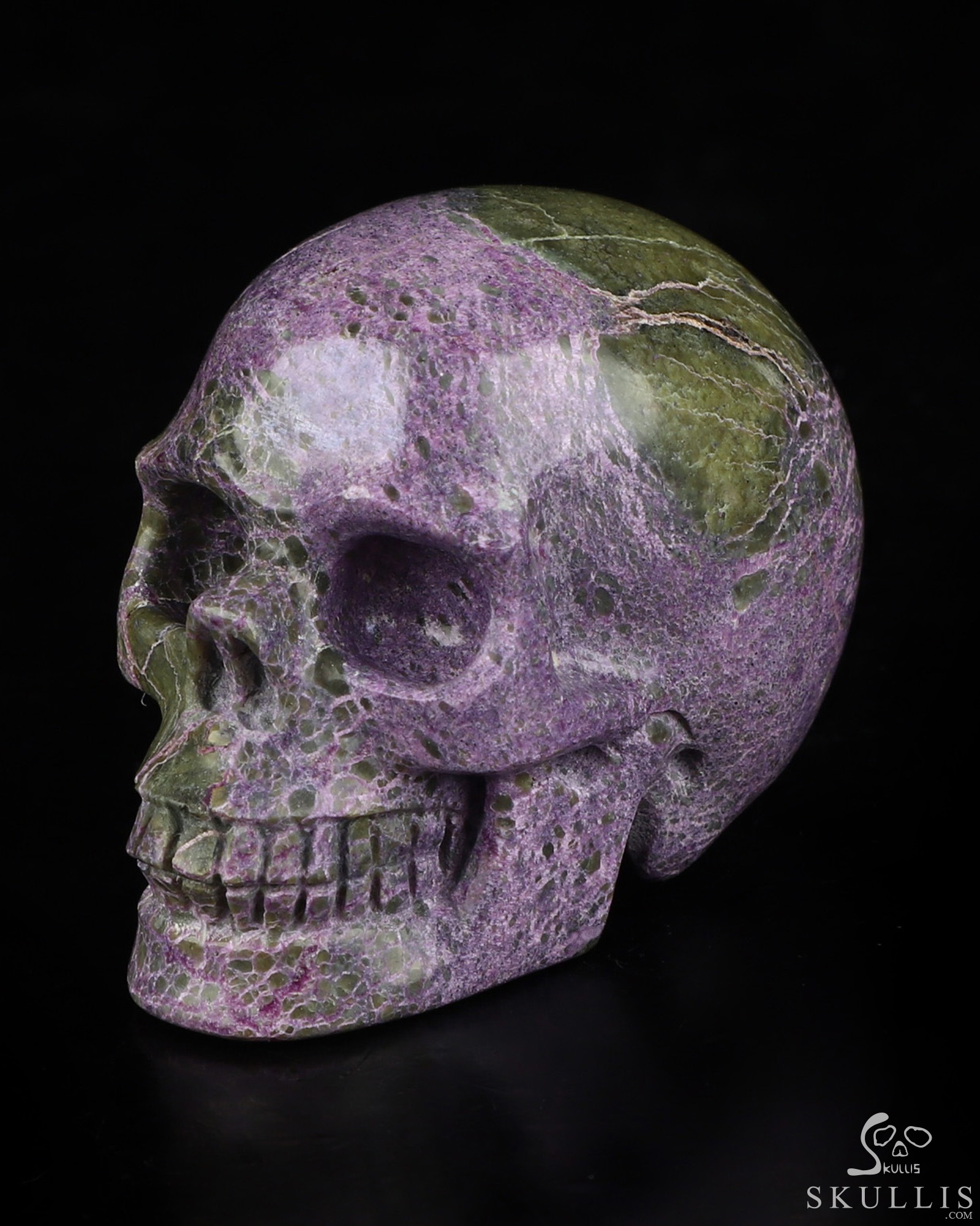 2.0" Stichtite and Serpentine Hand Carved Crystal Skull, Realistic, Crystal Healing 2.0" Stichtite and Serpentine Hand Carved Crystal Skull, Realistic, Crystal Healing