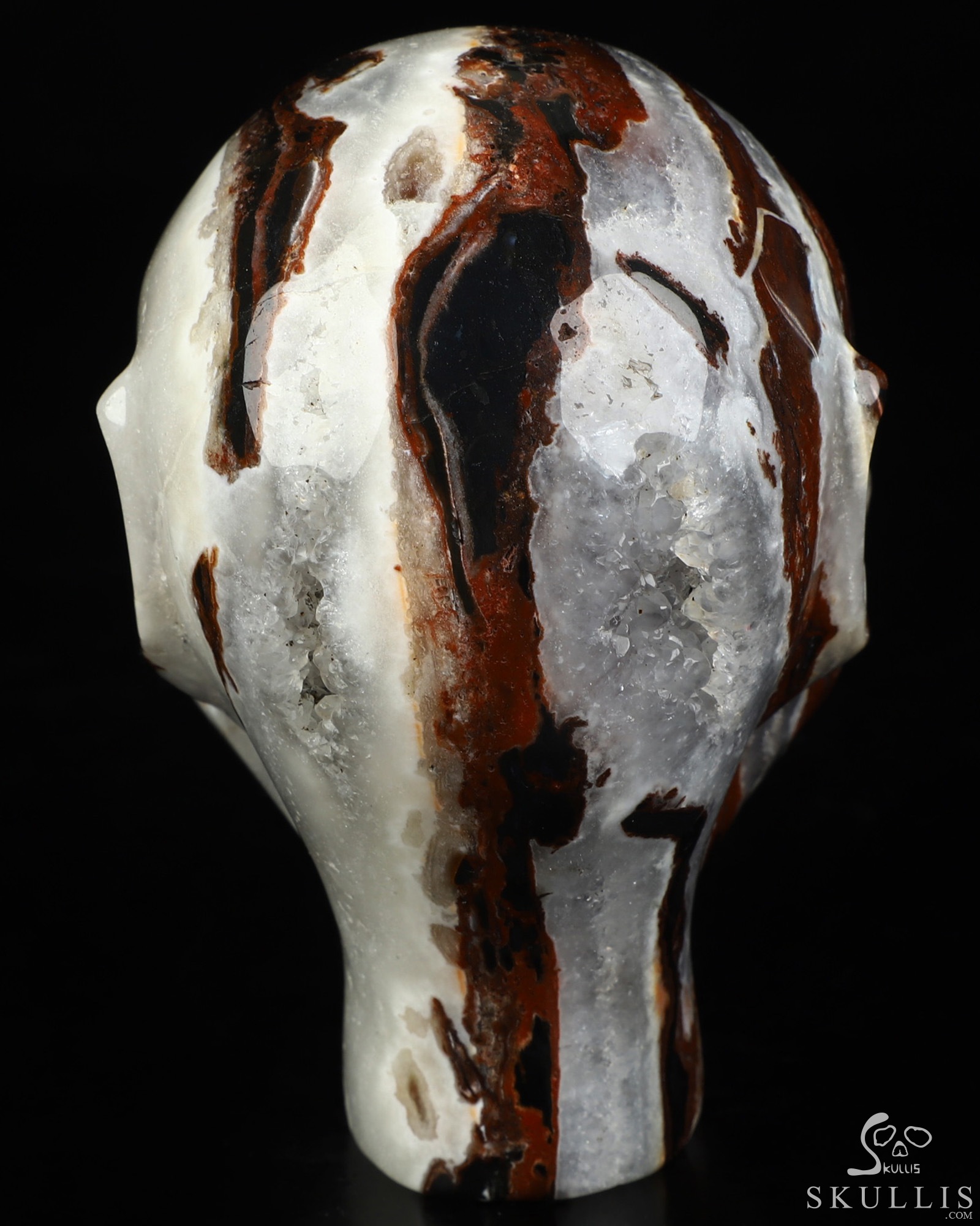 4.1" Black Zebra Agate Hand Carved Fairy Elf Alien Crystal Skull Companion Sculpture, Crystal Healing 4.1" Black Zebra Agate Hand Carved Fairy Elf Alien Crystal Skull Companion Sculpture, Crystal Healing
