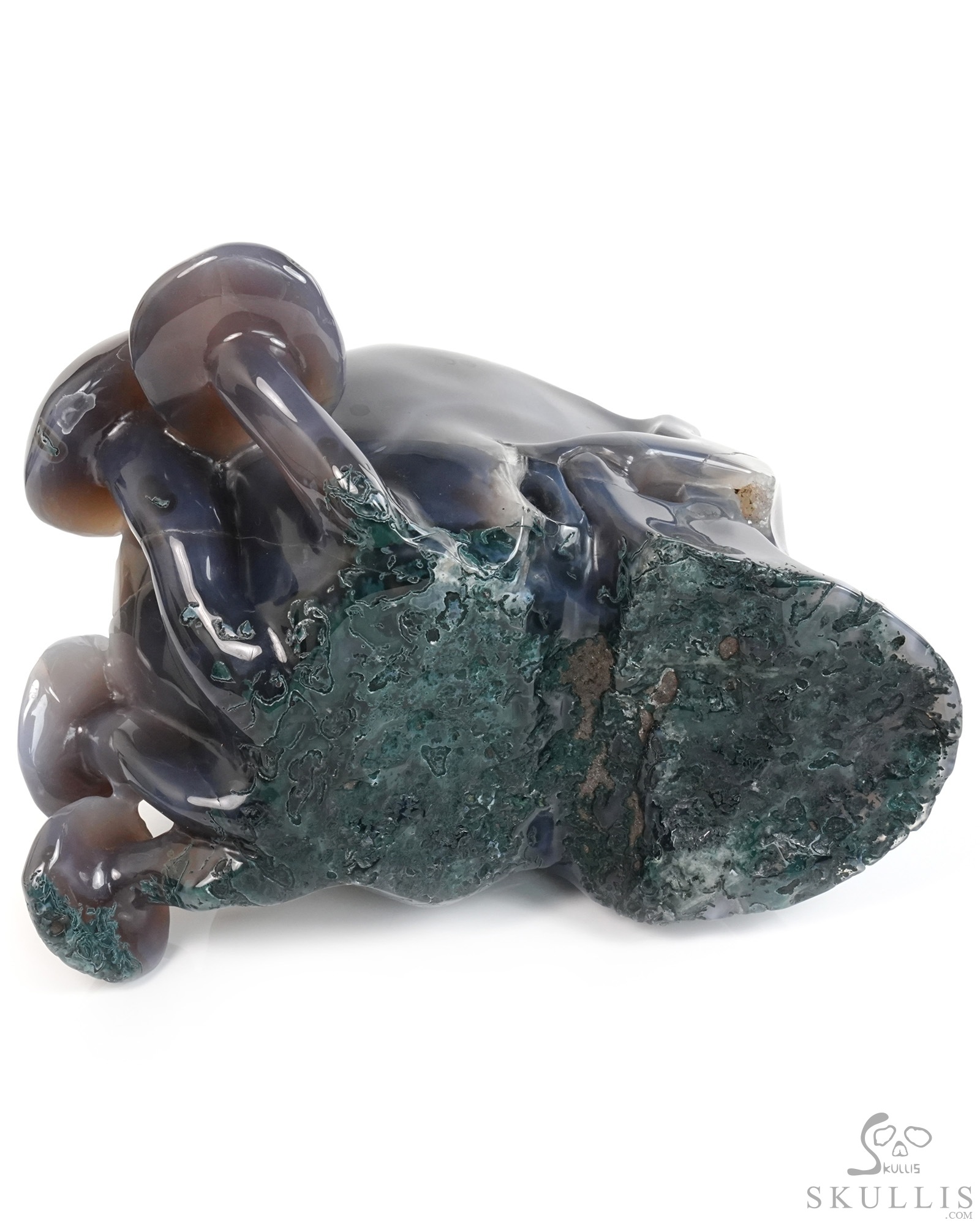 7.7" Agate Geode Hand Carved Mushroom Crystal Skull Sculpture, Crystal Healing 7.7" Agate Geode Hand Carved Mushroom Crystal Skull Sculpture, Crystal Healing
