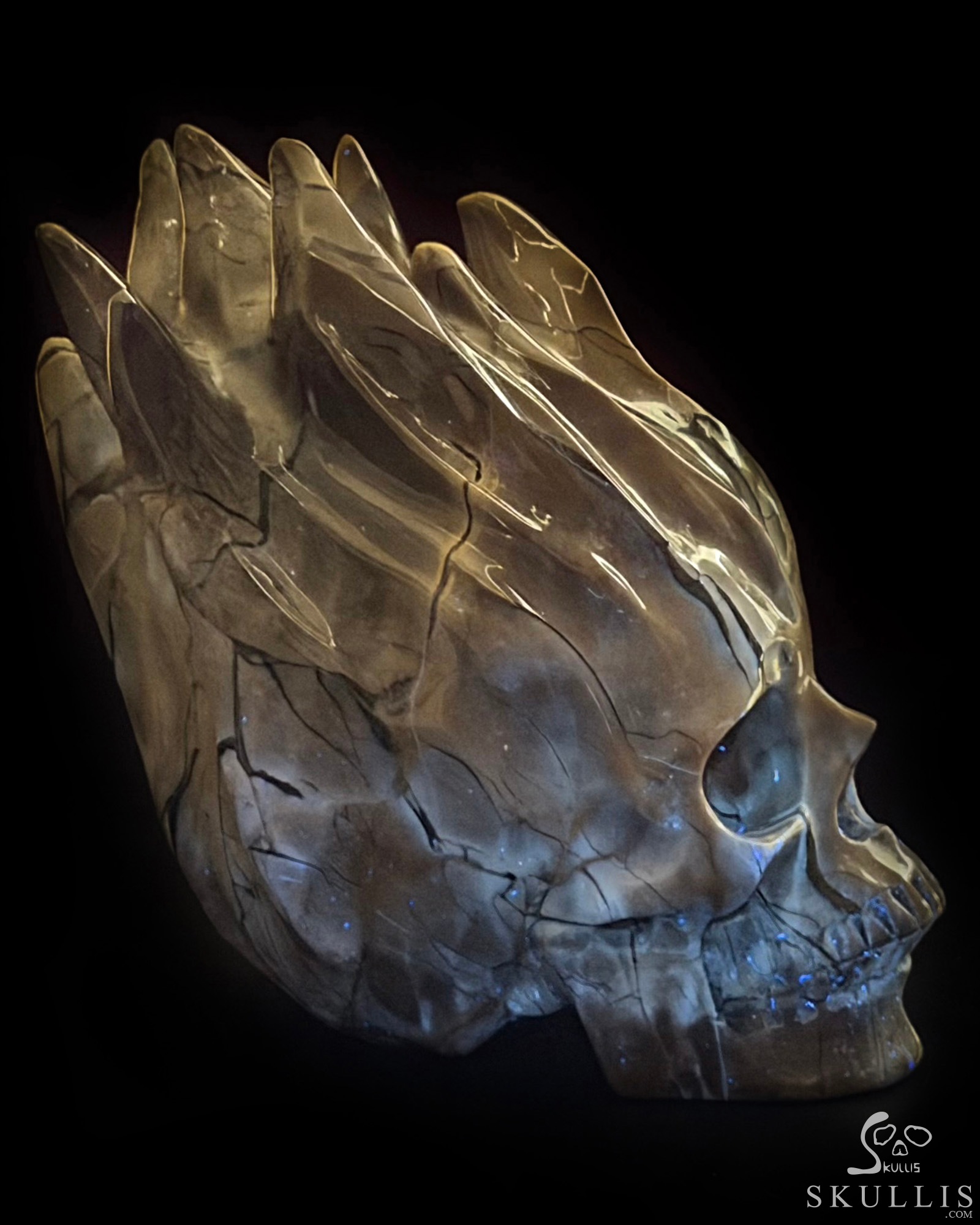 5.5" Dinosaur Egg Agate Hand Carved Flaming Crystal Skull, Crystal Healing 5.5" Dinosaur Egg Agate Hand Carved Flaming Crystal Skull, Crystal Healing