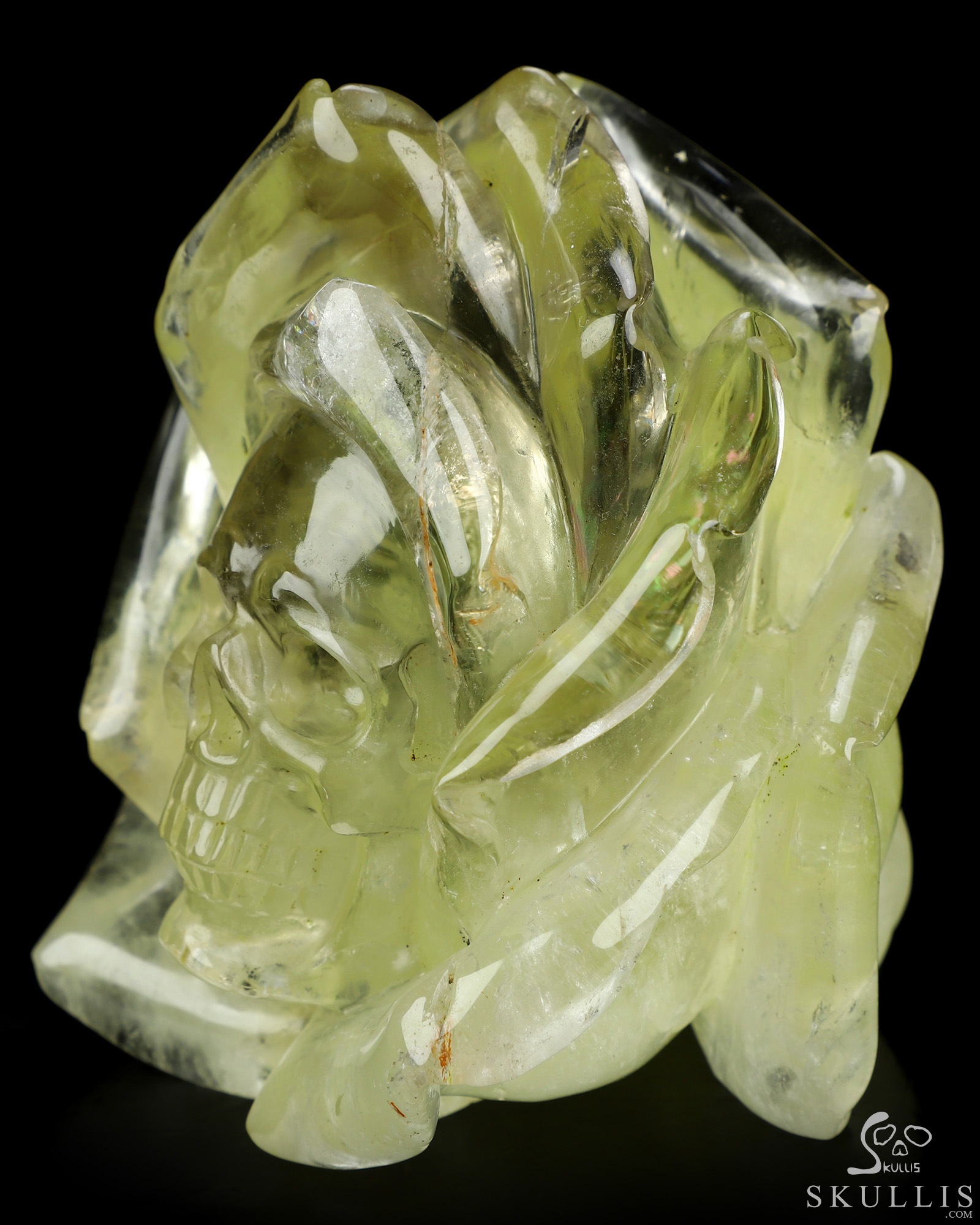 Gemstone 3.4" Citrine Hand Carved Crystal Skull Fine Art Sculpture, Crystal Healing Gemstone 3.4" Citrine Hand Carved Crystal Skull Fine Art Sculpture, Crystal Healing