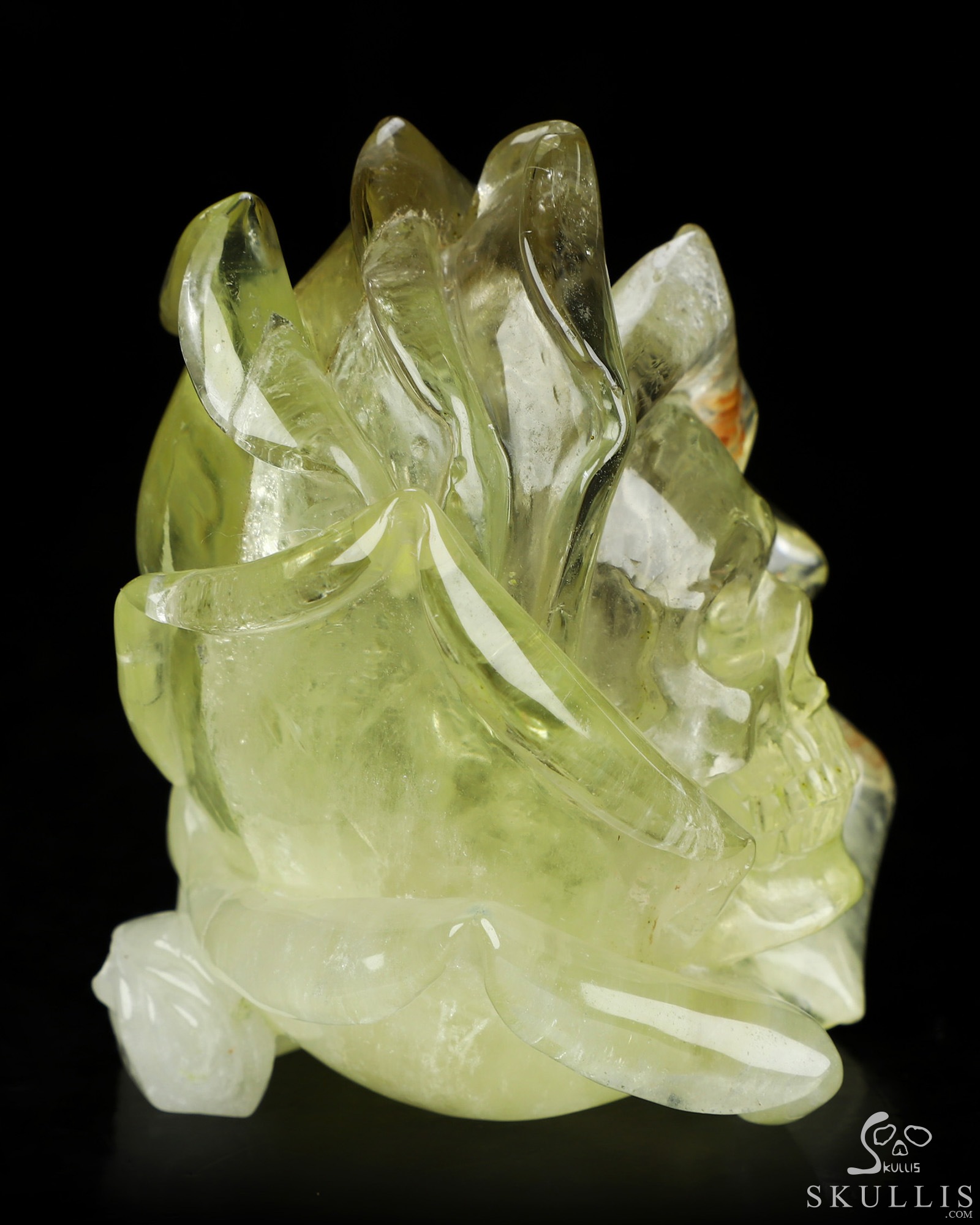 Gemstone 3.4" Citrine Hand Carved Crystal Skull Fine Art Sculpture, Crystal Healing Gemstone 3.4" Citrine Hand Carved Crystal Skull Fine Art Sculpture, Crystal Healing