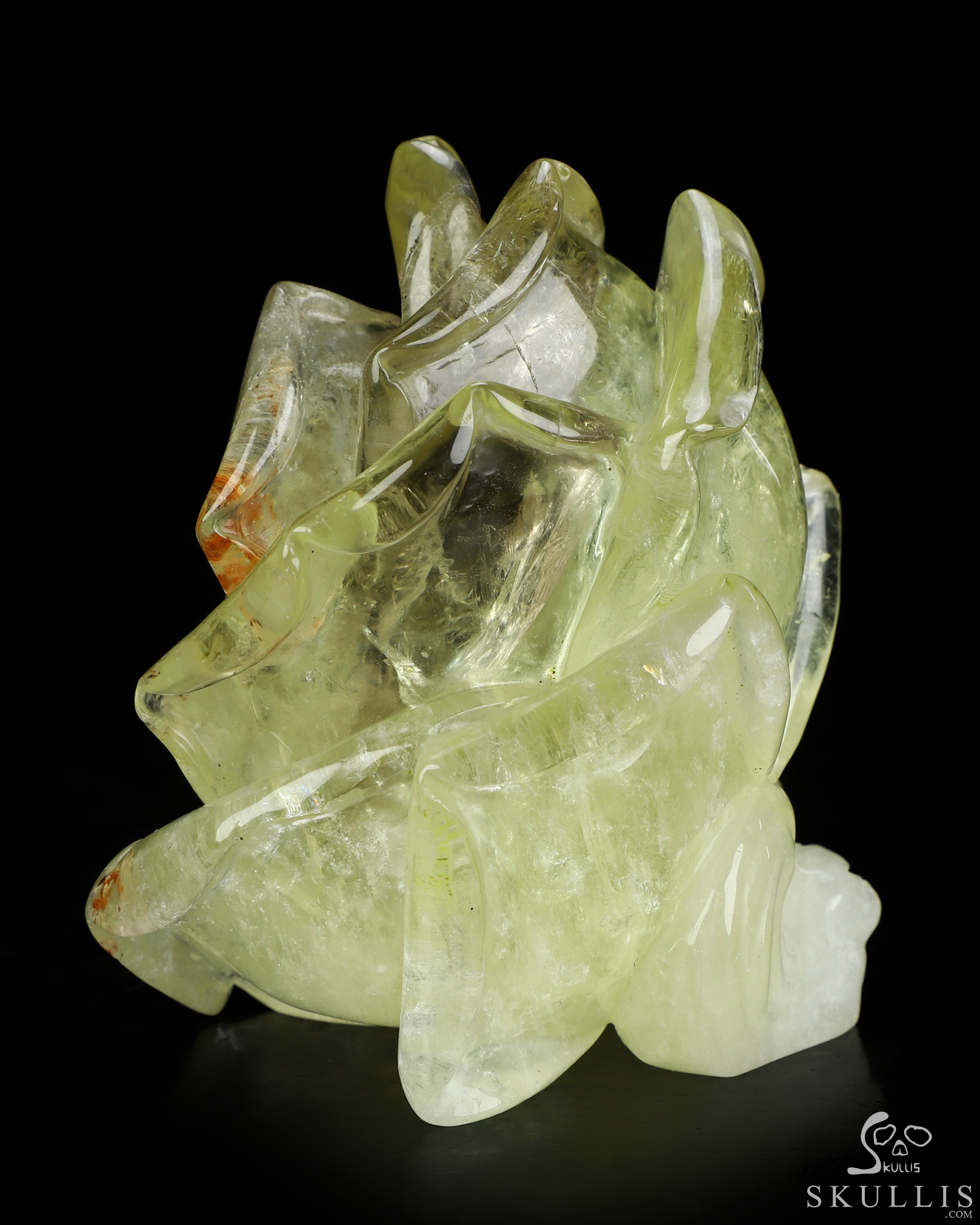 Gemstone 3.4" Citrine Hand Carved Crystal Skull Fine Art Sculpture, Crystal Healing Gemstone 3.4" Citrine Hand Carved Crystal Skull Fine Art Sculpture, Crystal Healing