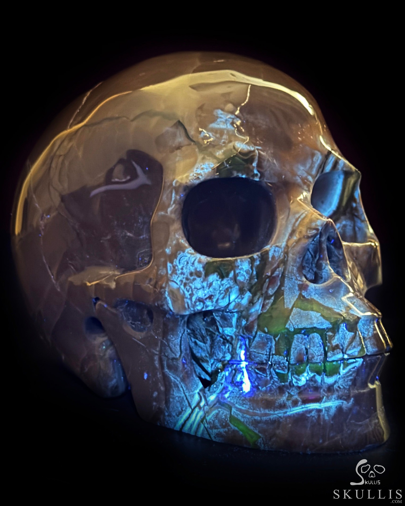 5.0" Dinosaur Egg Agate Hand Carved Crystal Skull, Realistic, Crystal Healing 5.0" Dinosaur Egg Agate Hand Carved Crystal Skull, Realistic, Crystal Healing