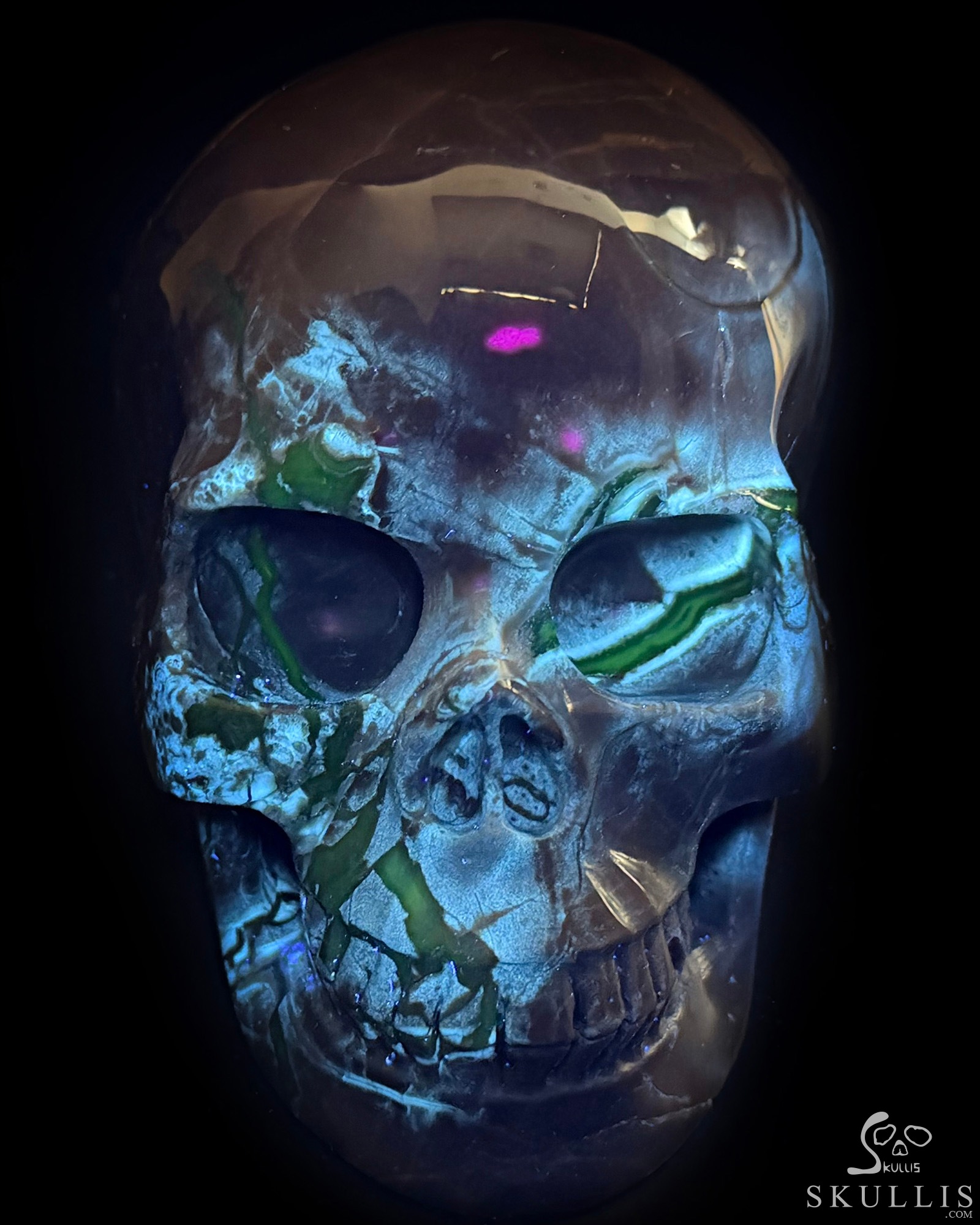 5.0" Dinosaur Egg Agate Hand Carved Crystal Skull, Realistic, Crystal Healing 5.0" Dinosaur Egg Agate Hand Carved Crystal Skull, Realistic, Crystal Healing