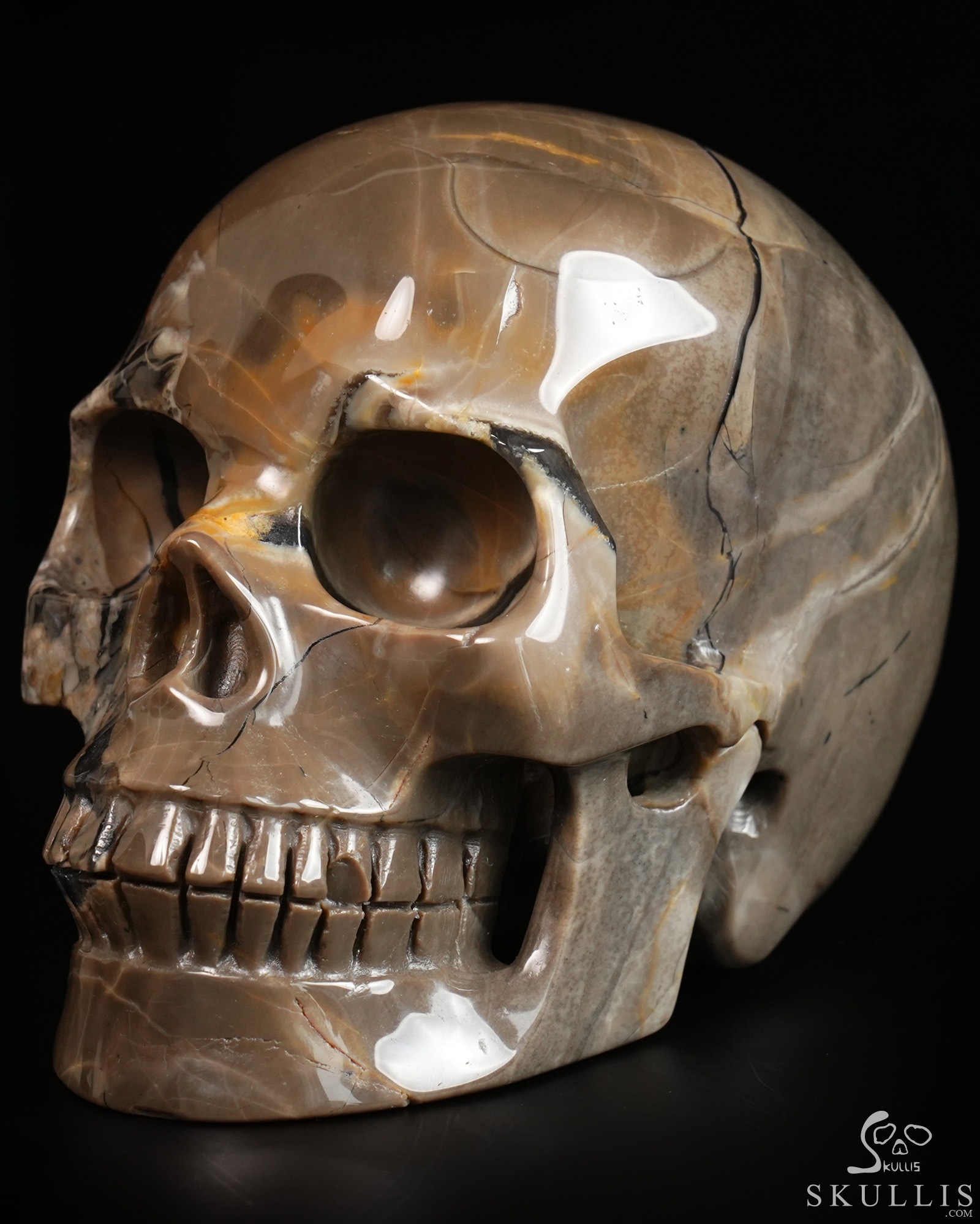 5.0" Dinosaur Egg Agate Hand Carved Crystal Skull, Realistic, Crystal Healing 5.0" Dinosaur Egg Agate Hand Carved Crystal Skull, Realistic, Crystal Healing