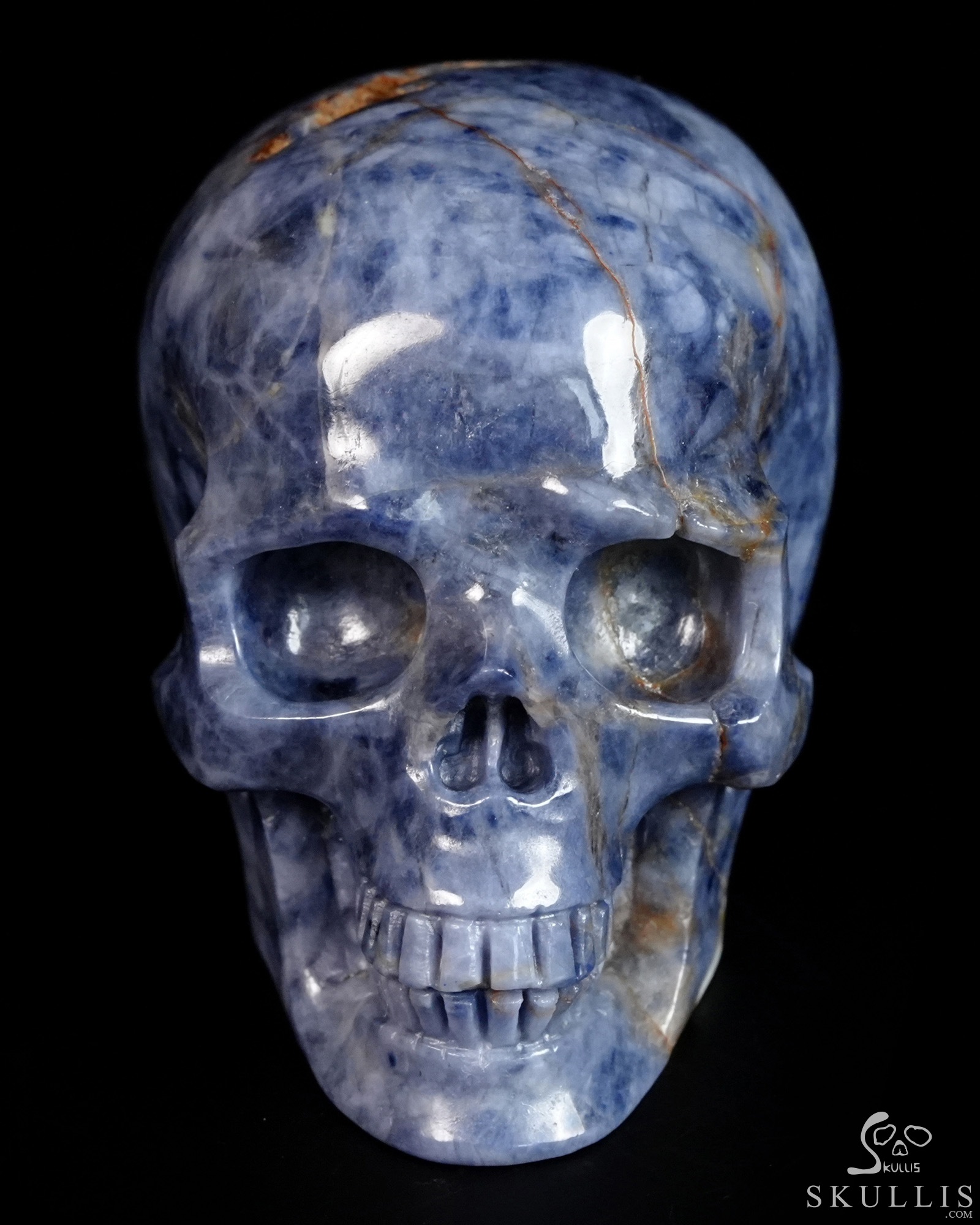 Gemstone 1.7" Sapphire Corundum Hand Carved Crystal Skull, Realistic, Crystal Healing Gemstone 1.7" Sapphire Corundum Hand Carved Crystal Skull, Realistic, Crystal Healing
