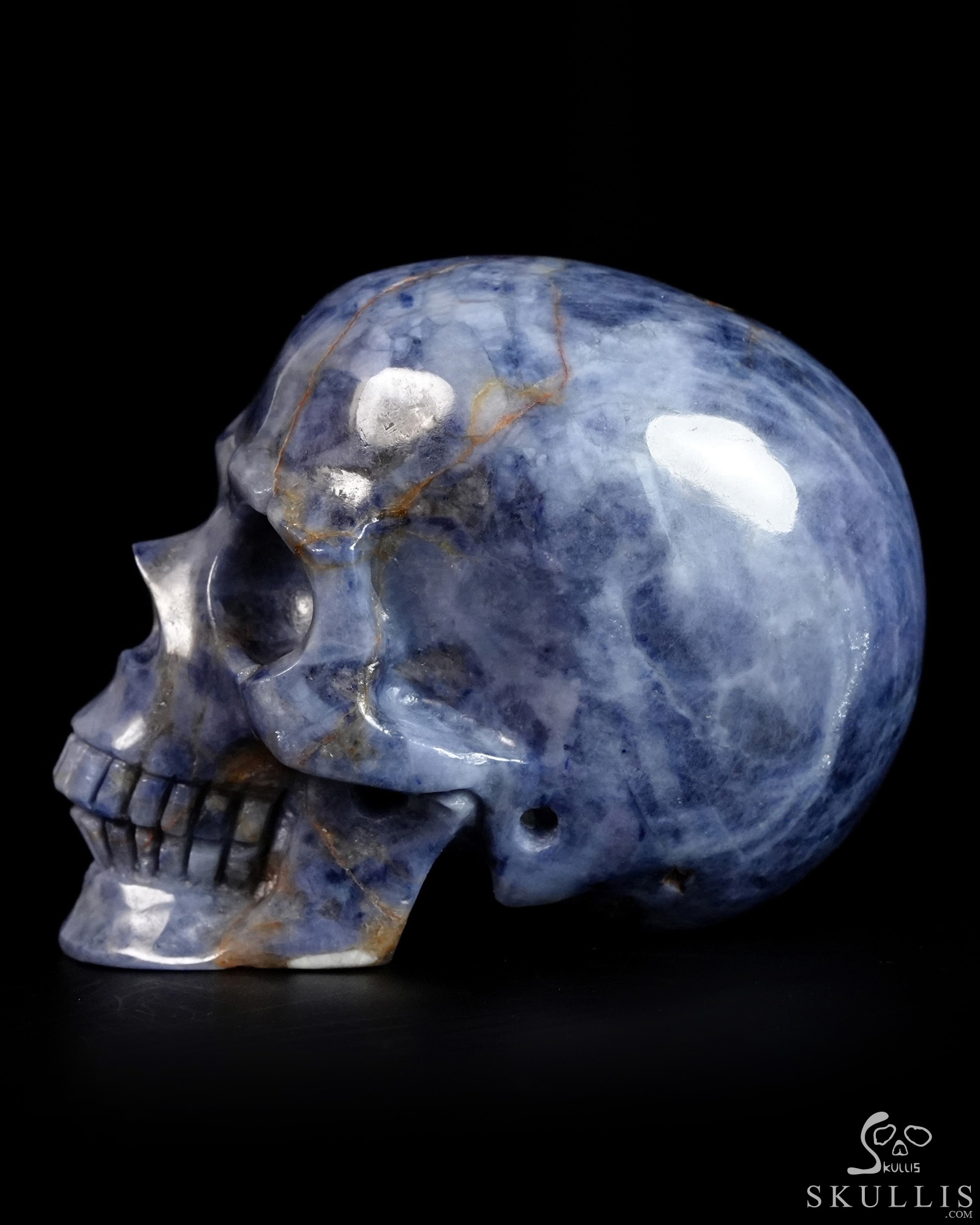 Gemstone 1.7" Sapphire Corundum Hand Carved Crystal Skull, Realistic, Crystal Healing Gemstone 1.7" Sapphire Corundum Hand Carved Crystal Skull, Realistic, Crystal Healing