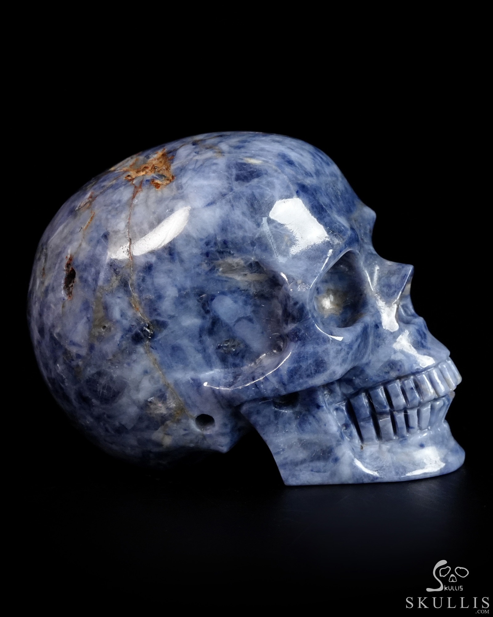 Gemstone 1.7" Sapphire Corundum Hand Carved Crystal Skull, Realistic, Crystal Healing Gemstone 1.7" Sapphire Corundum Hand Carved Crystal Skull, Realistic, Crystal Healing