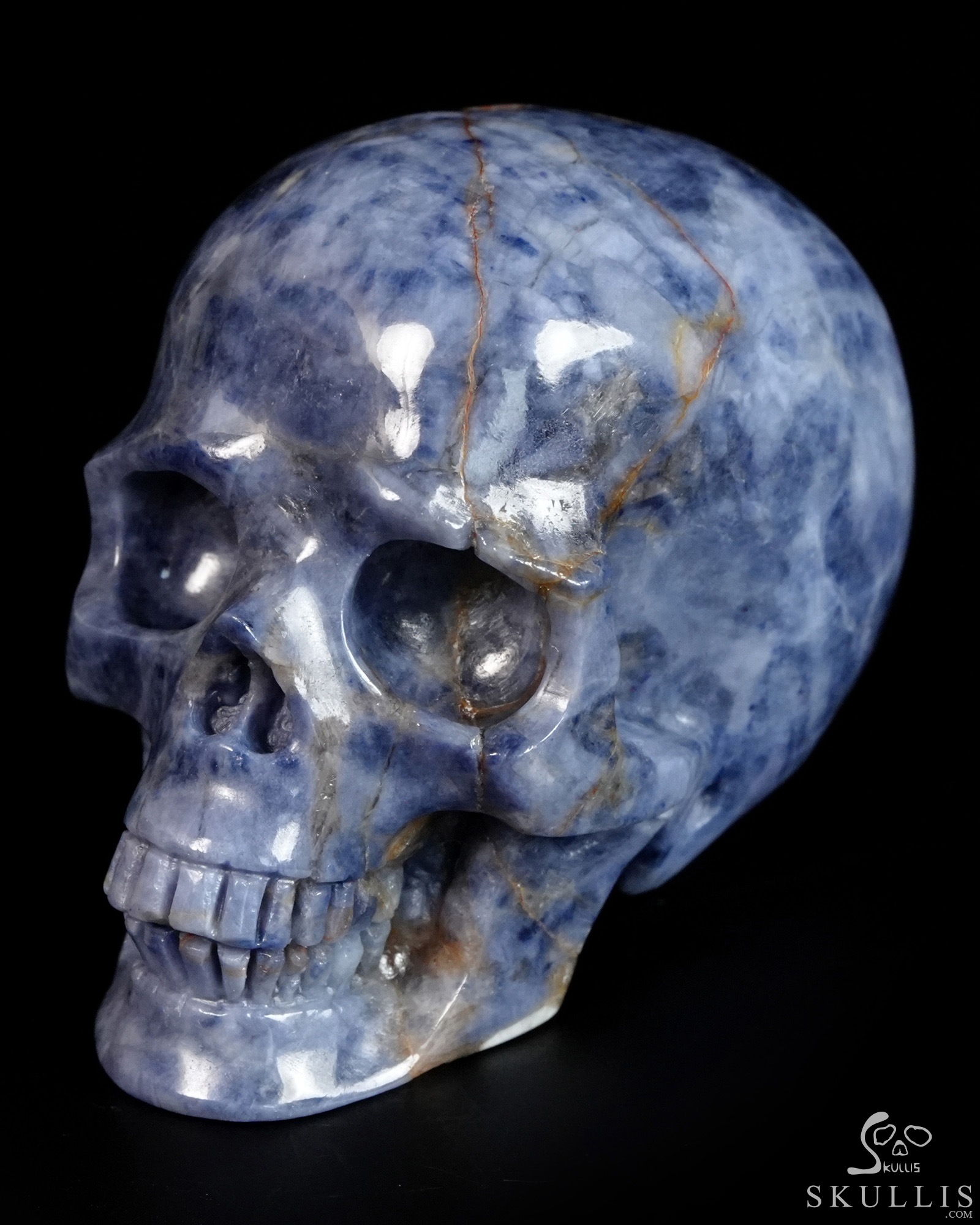 Gemstone 1.7" Sapphire Corundum Hand Carved Crystal Skull, Realistic, Crystal Healing Gemstone 1.7" Sapphire Corundum Hand Carved Crystal Skull, Realistic, Crystal Healing