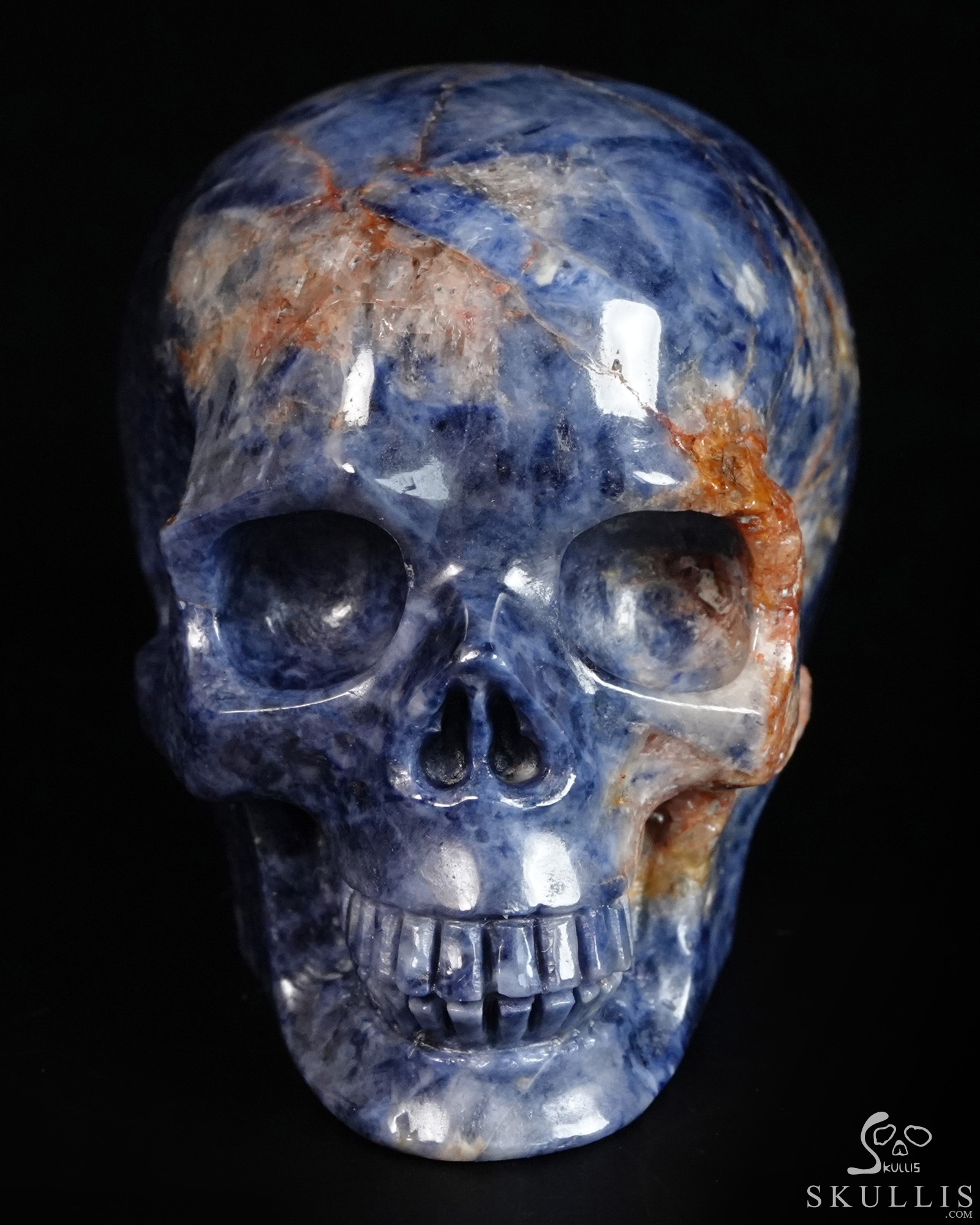 Gemstone 1.7" Sapphire Corundum Hand Carved Crystal Skull, Realistic, Crystal Healing Gemstone 1.7" Sapphire Corundum Hand Carved Crystal Skull, Realistic, Crystal Healing