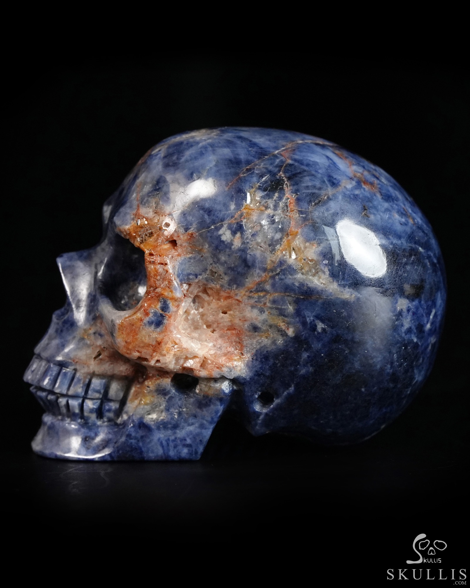 Gemstone 1.7" Sapphire Corundum Hand Carved Crystal Skull, Realistic, Crystal Healing Gemstone 1.7" Sapphire Corundum Hand Carved Crystal Skull, Realistic, Crystal Healing
