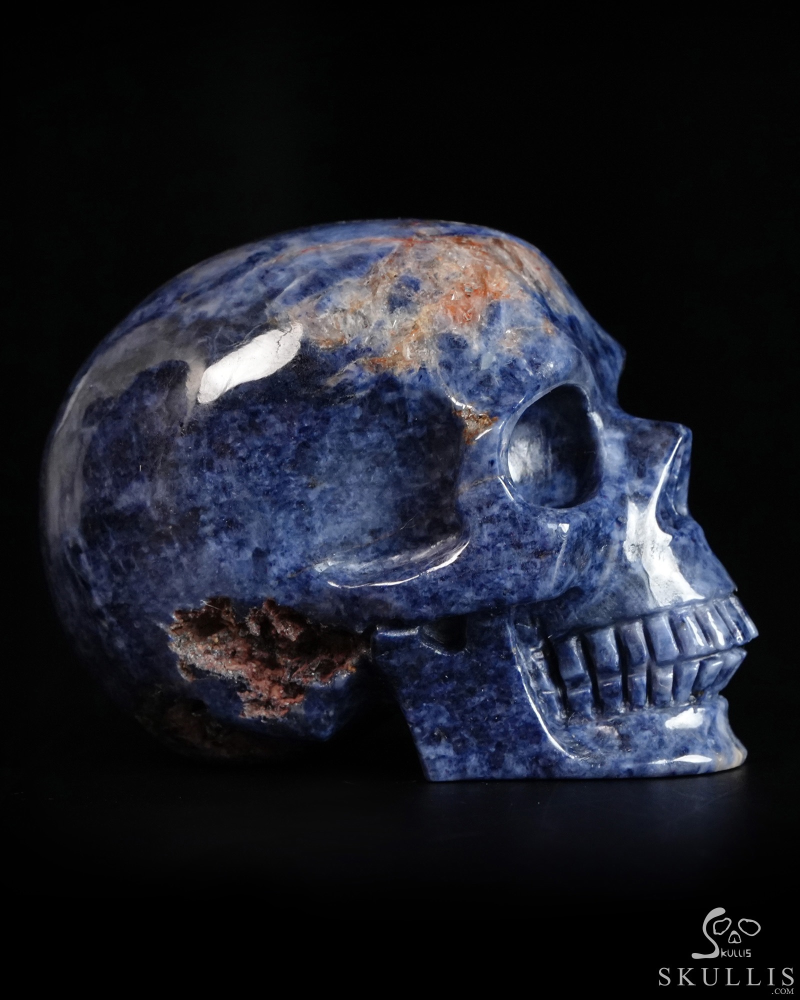 Gemstone 1.7" Sapphire Corundum Hand Carved Crystal Skull, Realistic, Crystal Healing Gemstone 1.7" Sapphire Corundum Hand Carved Crystal Skull, Realistic, Crystal Healing